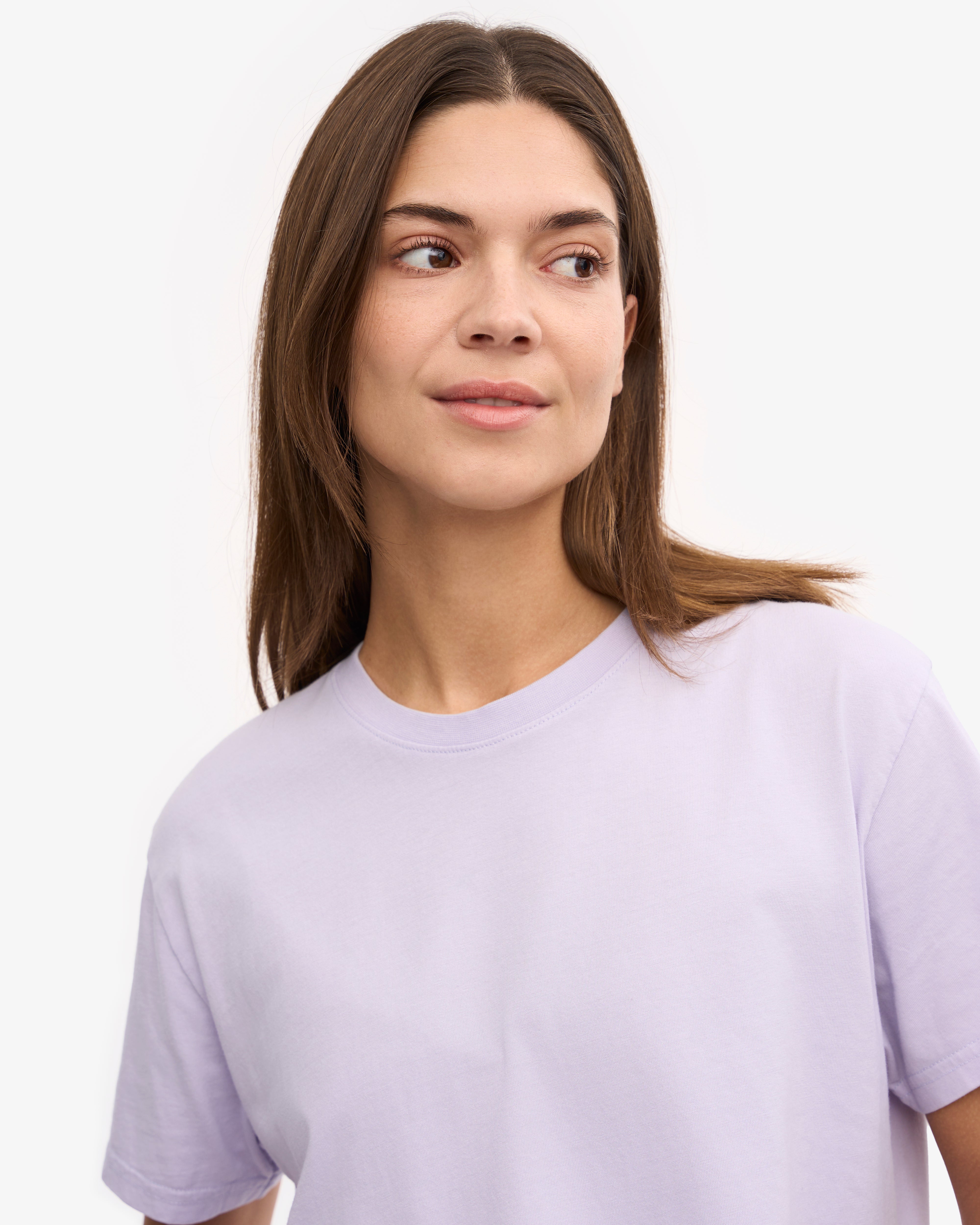 Organic Boxy Crop Tee - Soft Lavender | Women's Casual Short Sleeve T-Shirt | Perfect for Yoga, Beach & Everyday Wear
