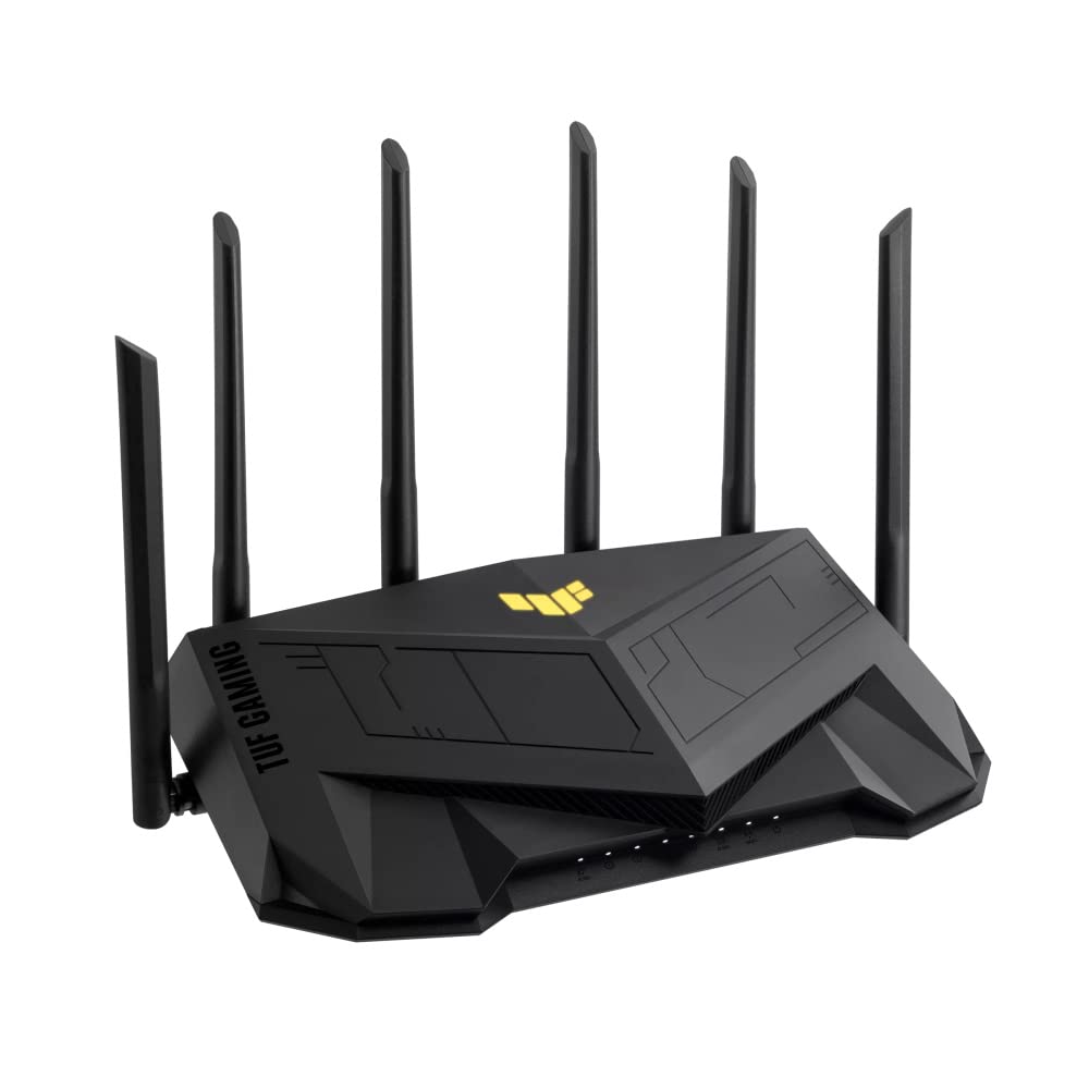 ASUS TUF Gaming AX6000 WiFi 6 Router - Dual Band 6000Mbps, Dual 2.5G Ports, Gaming Port & Mobile Game Mode | Mesh Compatible for Lag-Free Gaming & 4K Streaming | Secure Networking with Port Forwarding & Instant Guard | Perfect for Online Gaming, Home Office & Smart Home