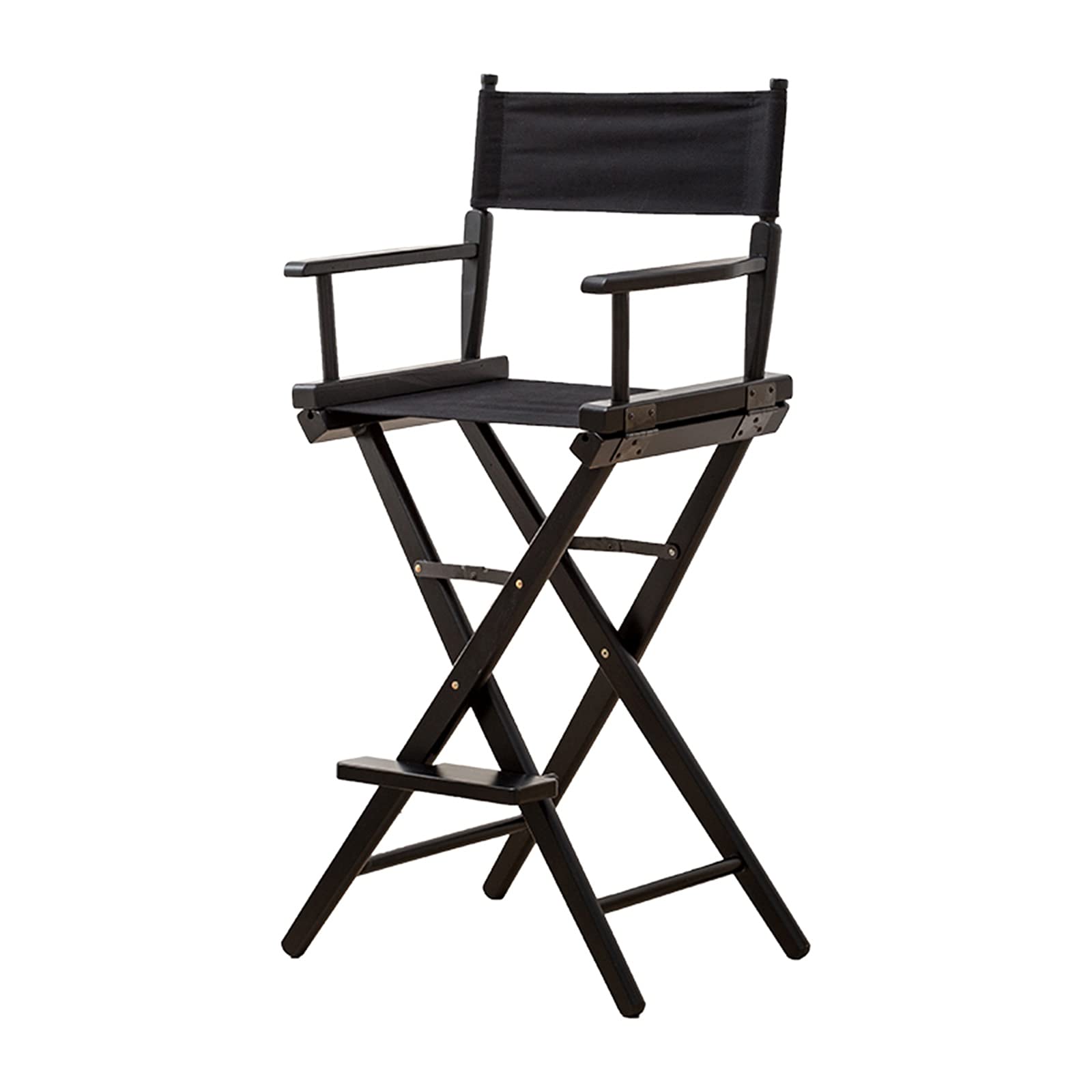 Solid Wood Folding Chairs - Portable Outdoor & Office Chair with Backrest - European Style Simple Coffee & Makeup Chair (Black Frame + Black Cloth) - Perfect for Patio, Garden, Camping & Home Office Use