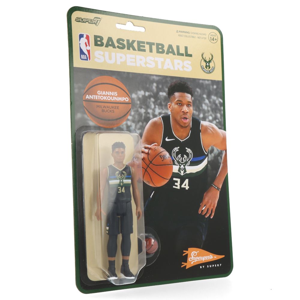 Giannis Antetokounmpo Milwaukee Bucks Black Statement Edition ReAction Figure - NBA Collectible Toy for Fans & Display