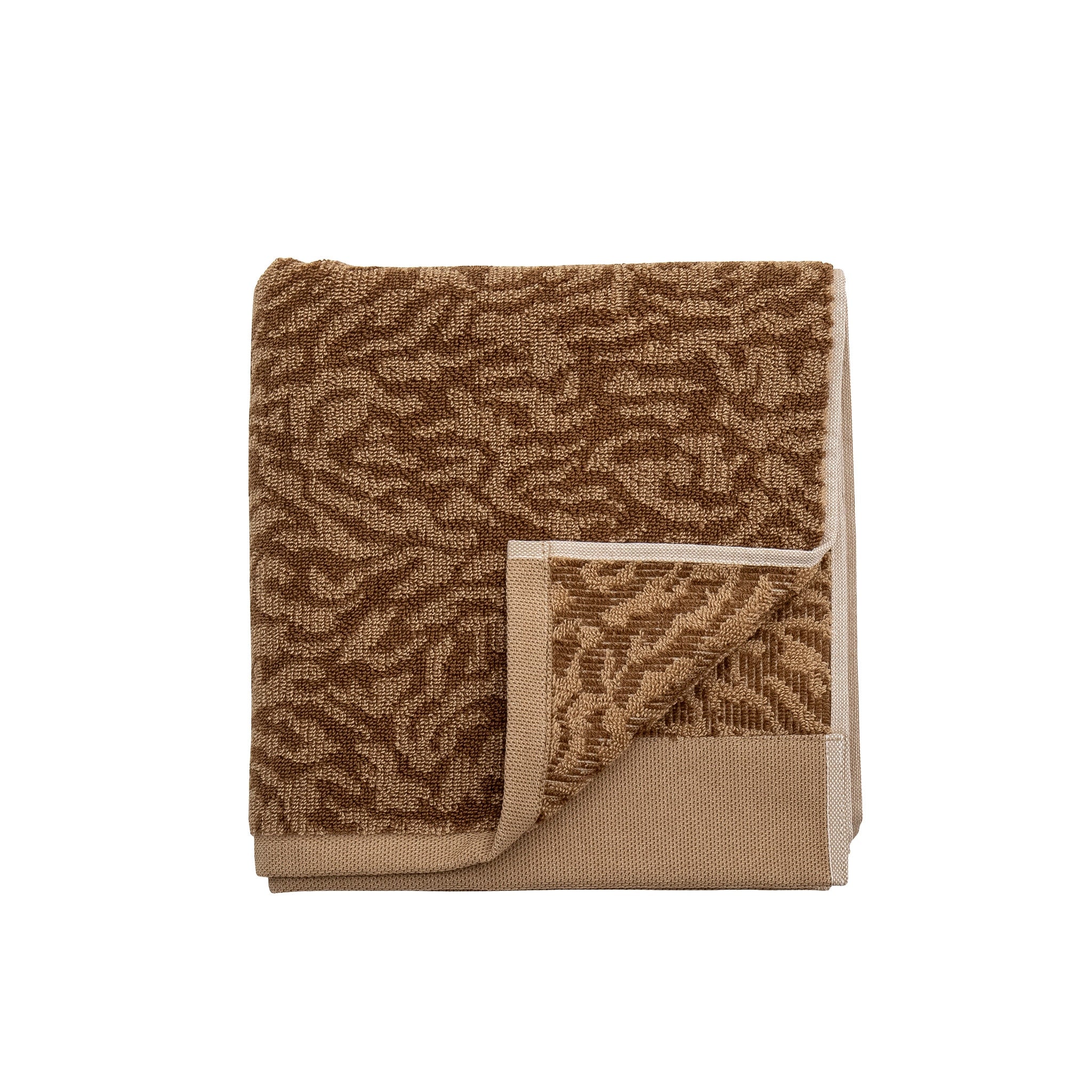 Bloomingville Kaysa 100% Cotton Bath Towel - Soft & Absorbent, 100x50cm, Brown - Perfect for Spa, Beach & Bathroom Luxury