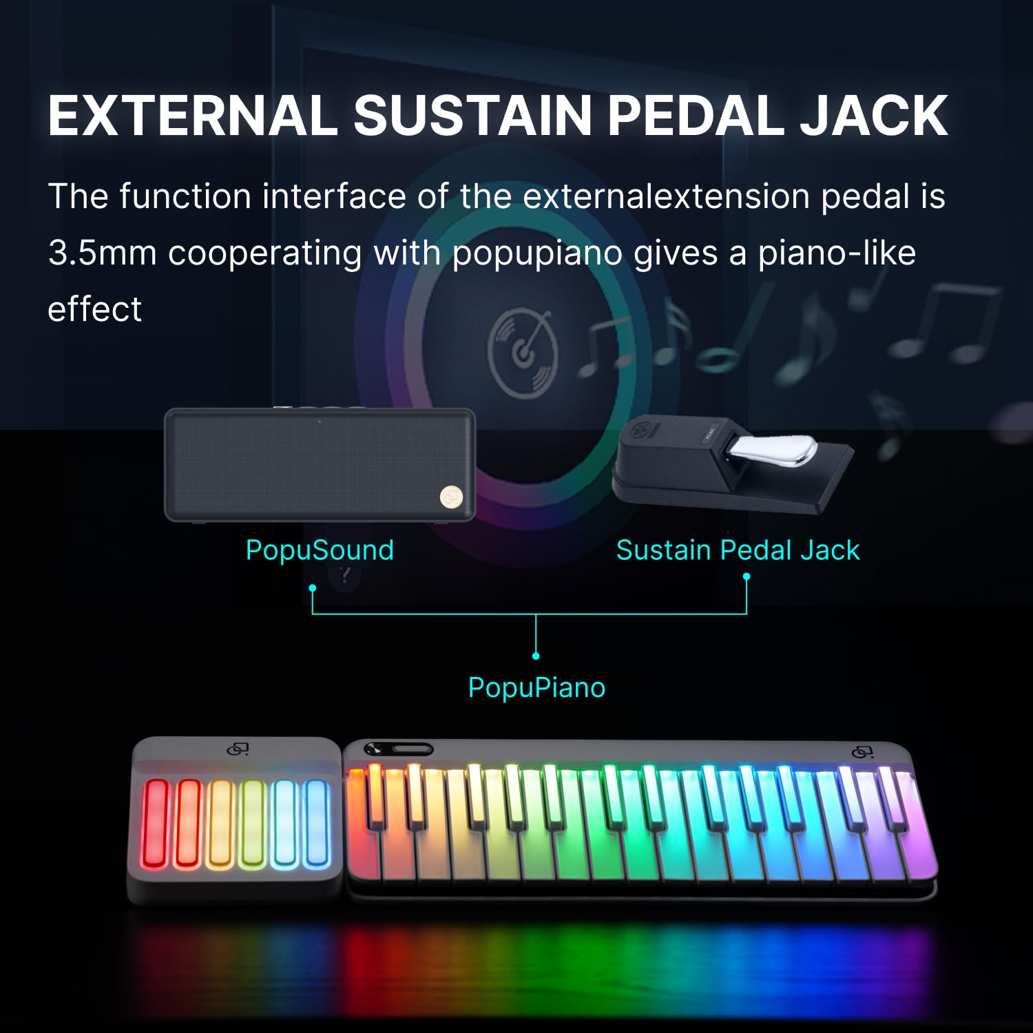 Smart Piano Keyboard with Speaker - 88 Key Electric Keyboard for Beginners, Rainbow Backlit Keys, 256 Tones & 100+ Chords, MIDI Controller with Sustain Pedal Jack - Perfect for Home Learning, Music Production & Live Performances