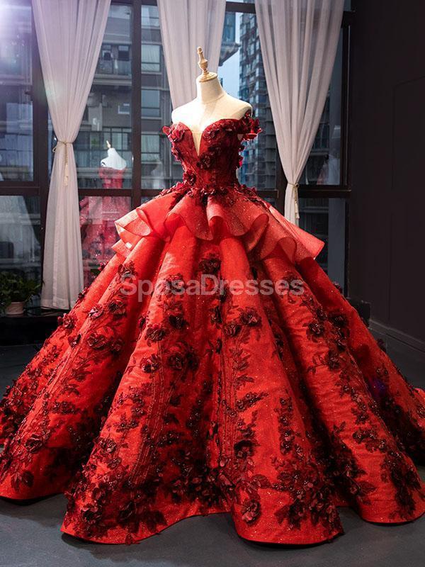 Elegant Off Shoulder Red Ball Gown Long Evening Prom Dress for Women - Formal Party, Homecoming, Wedding Guest Dress - Perfect for Prom Night, Gala Events & Special Occasions