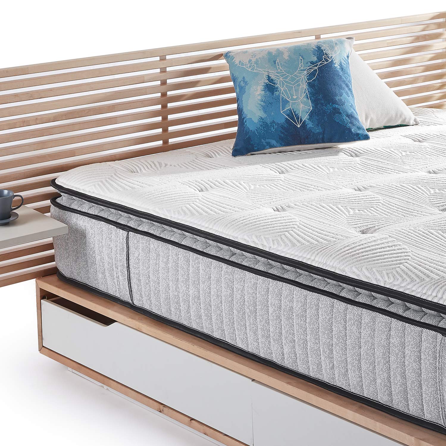 Mellow 12 Inch EIRA Hybrid Mattress Queen - Pocket Spring Gel Memory Foam, Plush Pillow Top, OEKO-TEX & CertiPUR-US Certified for Back Pain Relief & Pressure Relief - Perfect for Side, Back & Stomach Sleepers