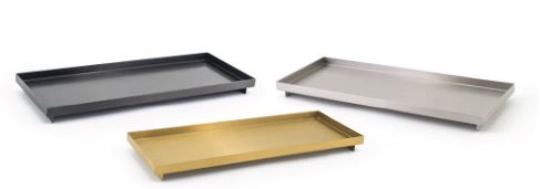 Premium Brushed Stainless Steel Serving Tray Set - 12.25