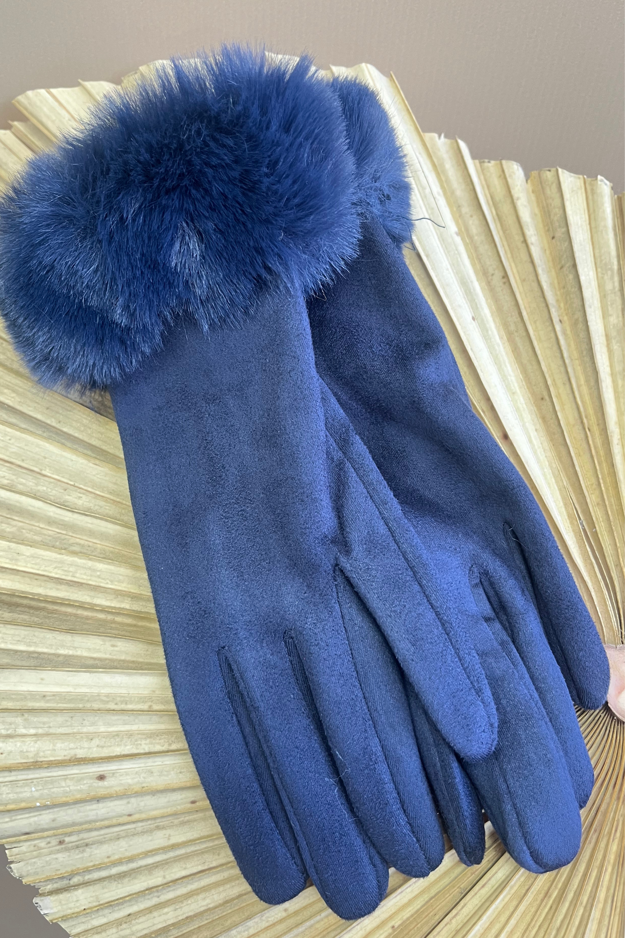 Faux Suede Gloves with Faux Fur Cuff - Winter Warm Touchscreen Gloves for Women & Men (Multiple Colors) - Perfect for Cold Weather, Driving, and Outdoor Activities