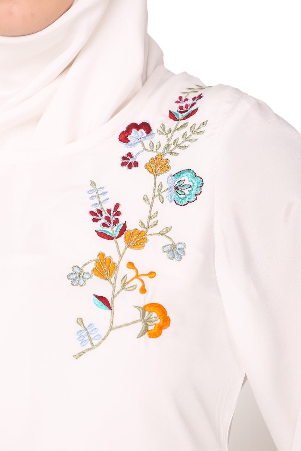 Colorful Embroidered Bell Sleeve White Salwar Kameez - Elegant Pakistani Traditional Dress for Women, Perfect for Weddings, Parties & Festive Occasions