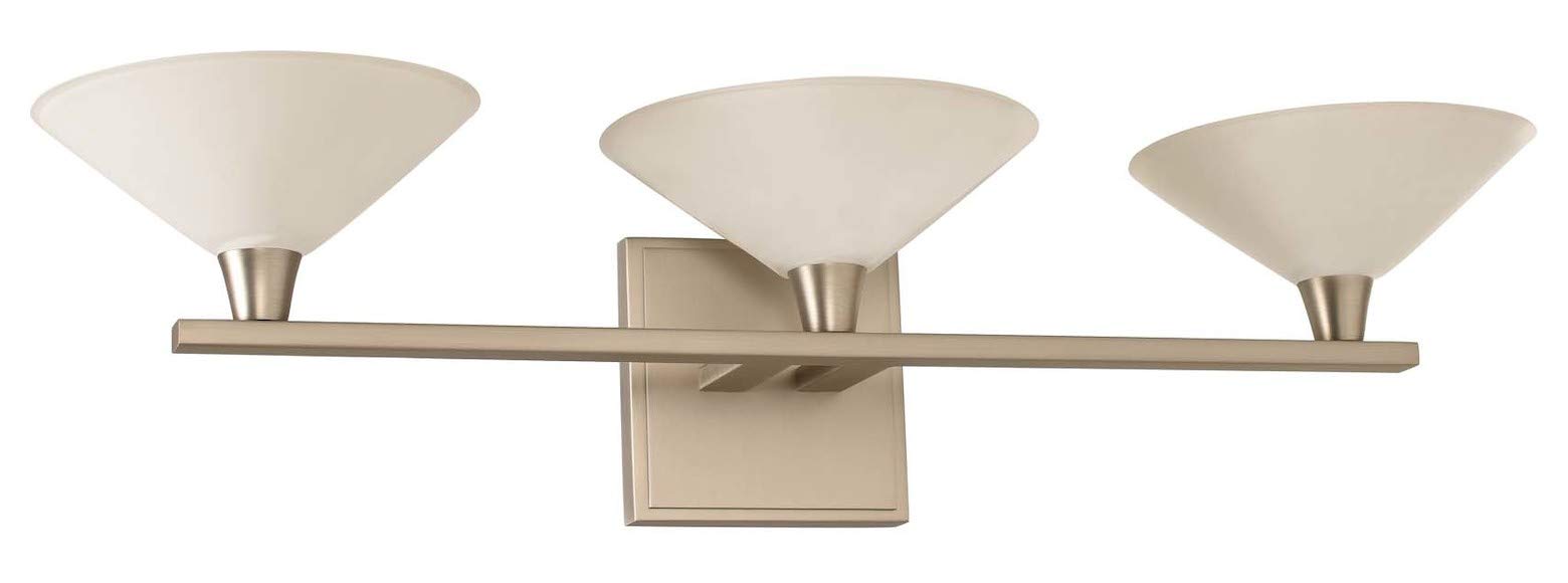 Galvaston 3-Light Bathroom Vanity Light Fixture in Satin Nickel Finish - Perfect for Modern Bathrooms & Powder Rooms