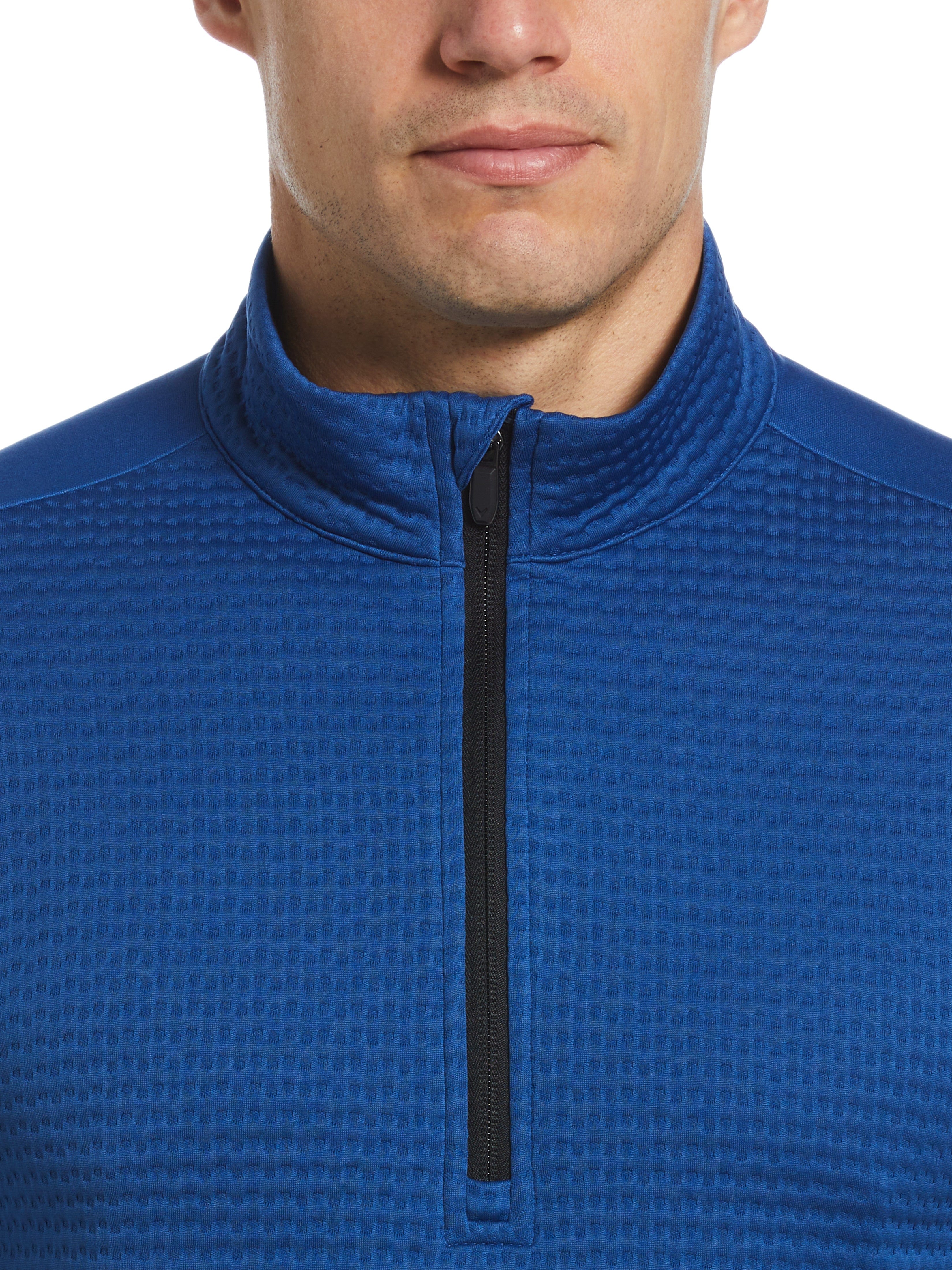 Men's Textured 1/4 Zip Golf Pullover Sweater - Lightweight Performance Knit for Golfing, Casual Wear & Outdoor Activities