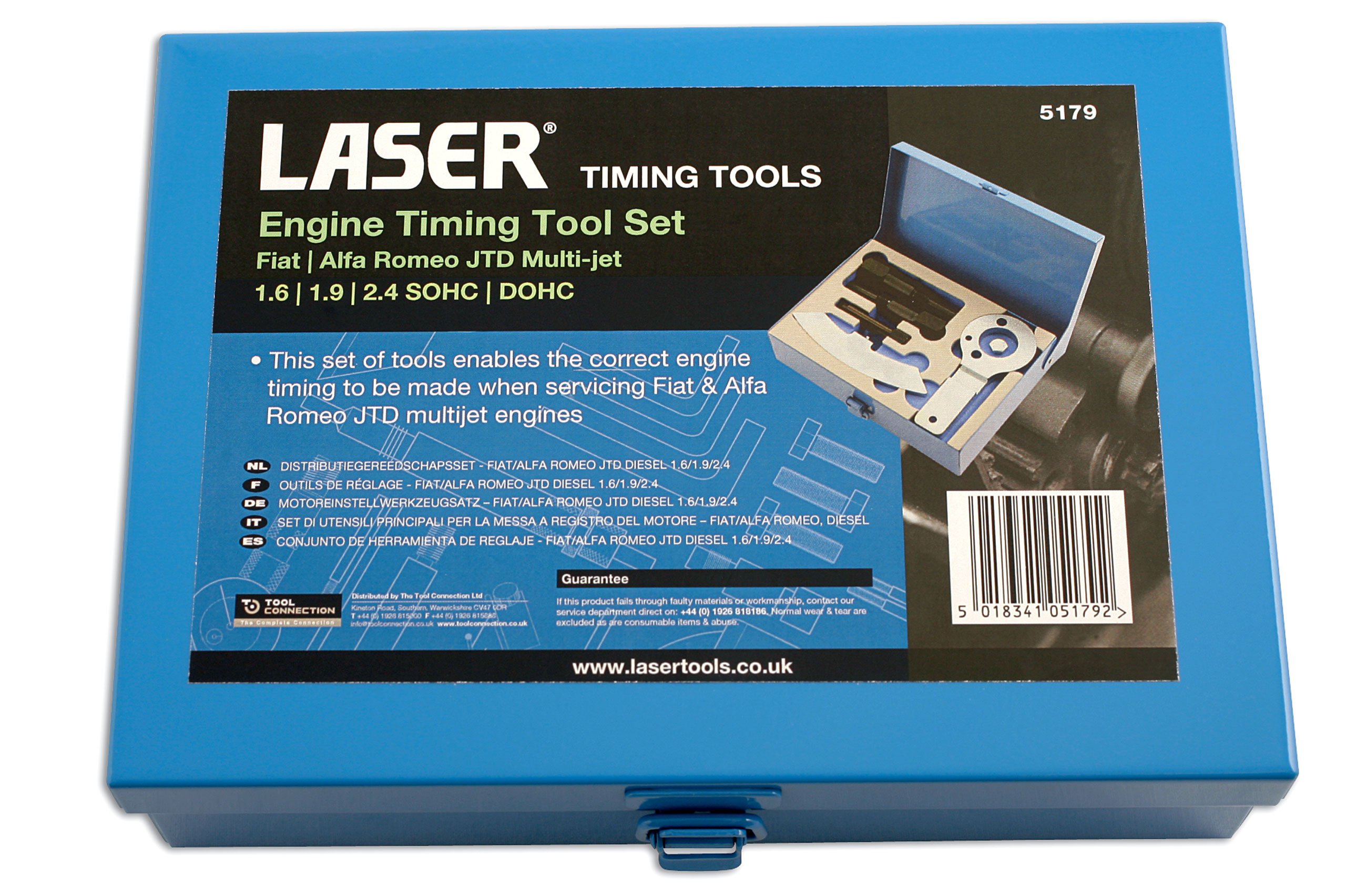 Laser 5179 Timing Tool Kit for Fiat/Alfa JTD Engines - Professional Camshaft Locking & Crankshaft Alignment Set - Perfect for Timing Belt Replacement & Engine Maintenance