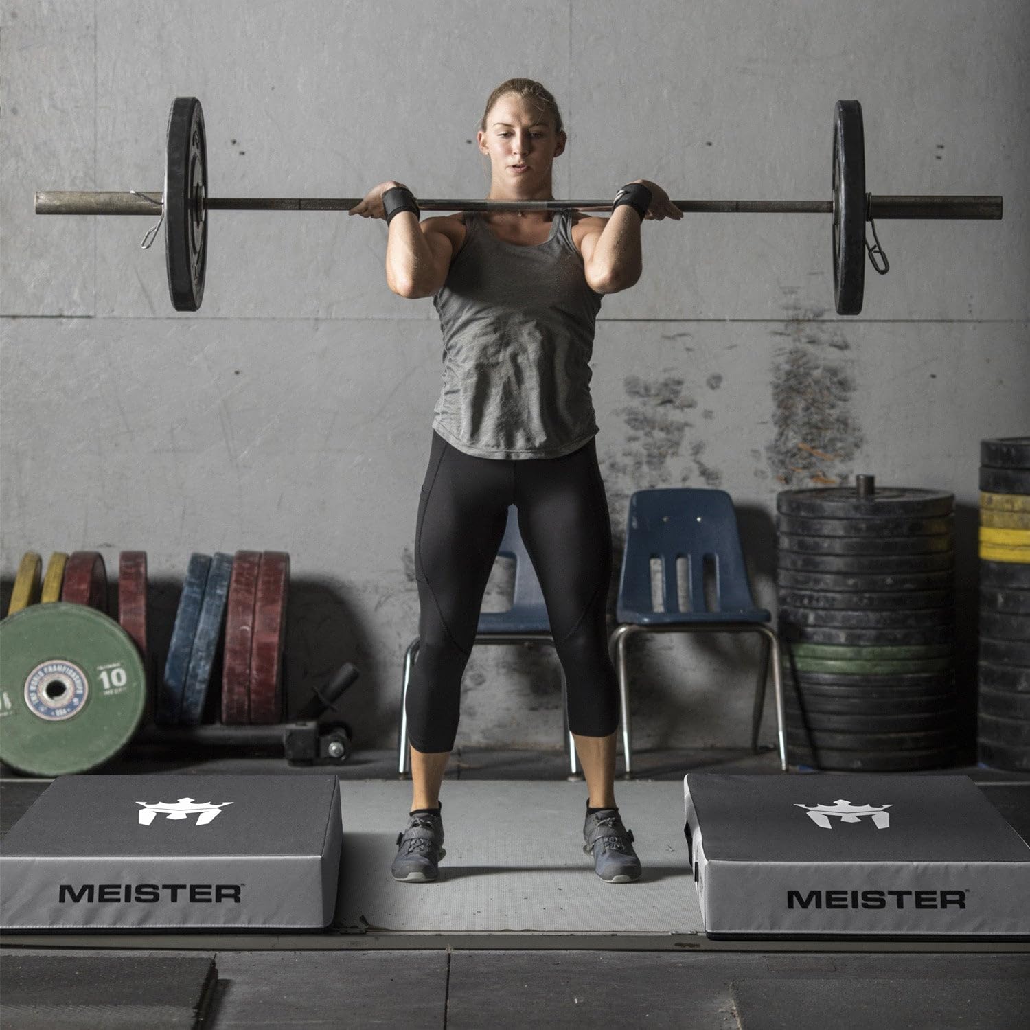Meister Crash Pad Weight Lifting Drop Pads (Pair) - Premium Gym Floor Protection for Deadlifts, Squats & Olympic Lifting - Home & Commercial Gym Equipment