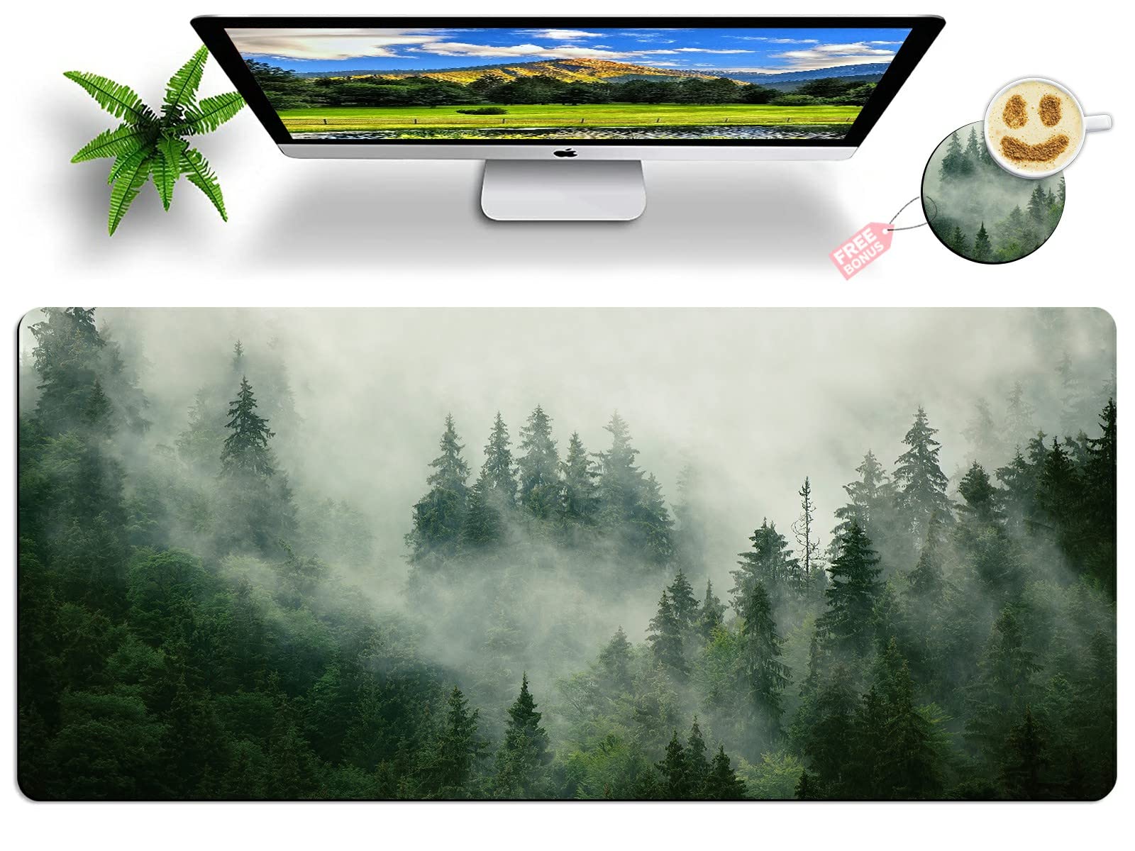 48x24 Inch Large Gaming Mouse Pad with Non-Slip Base & Stitched Edges - Full Desk Extended Mouse Mat for Office, Home & PC Gaming - Perfect for Workstations, Esports & Computer Desks