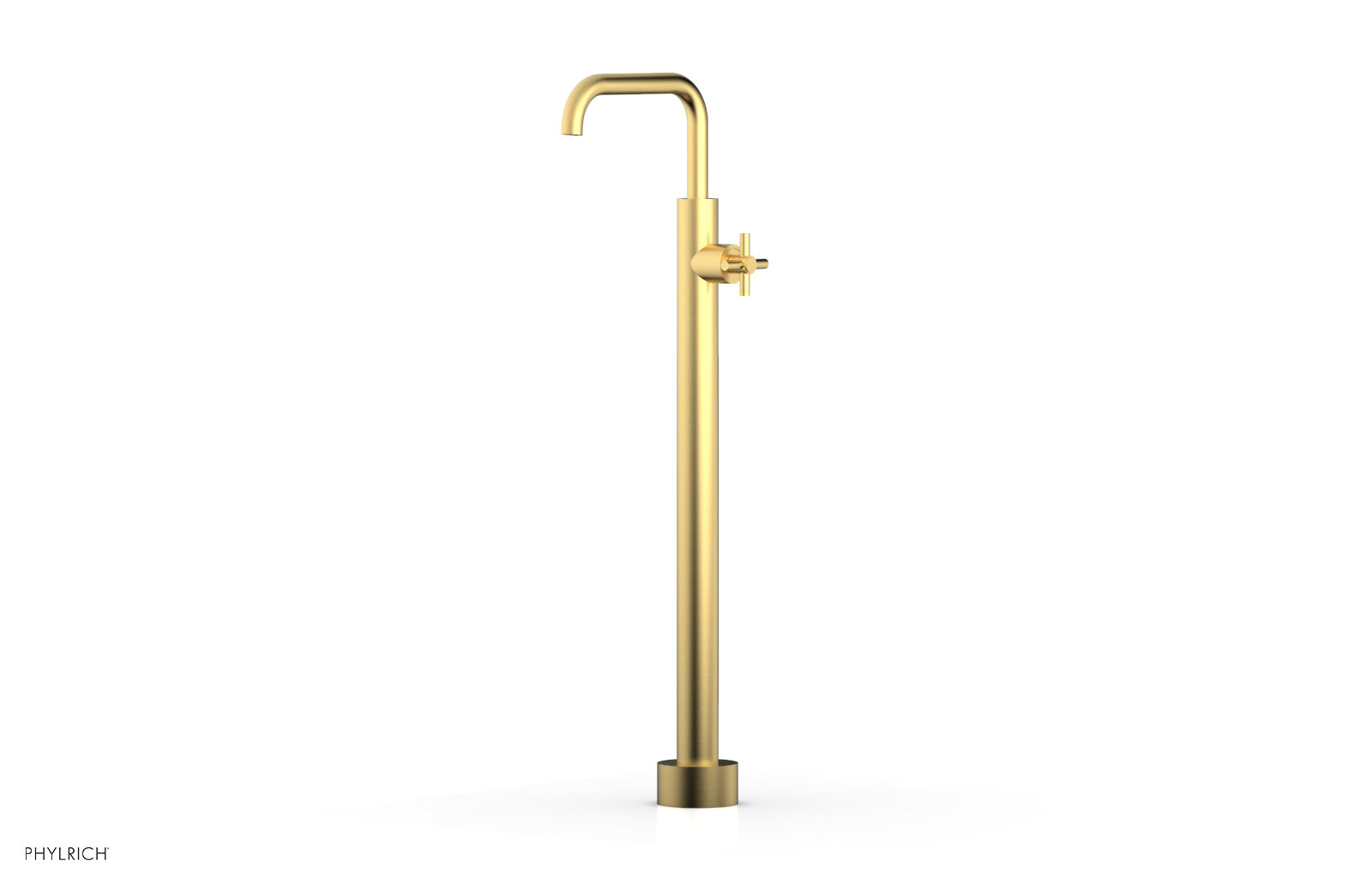 Premium Tall Floor Mount Tub Filler with Cross Handle - D131 45 02 - Perfect for Modern Bathroom Renovations and Spa-Like Bathtub Installations