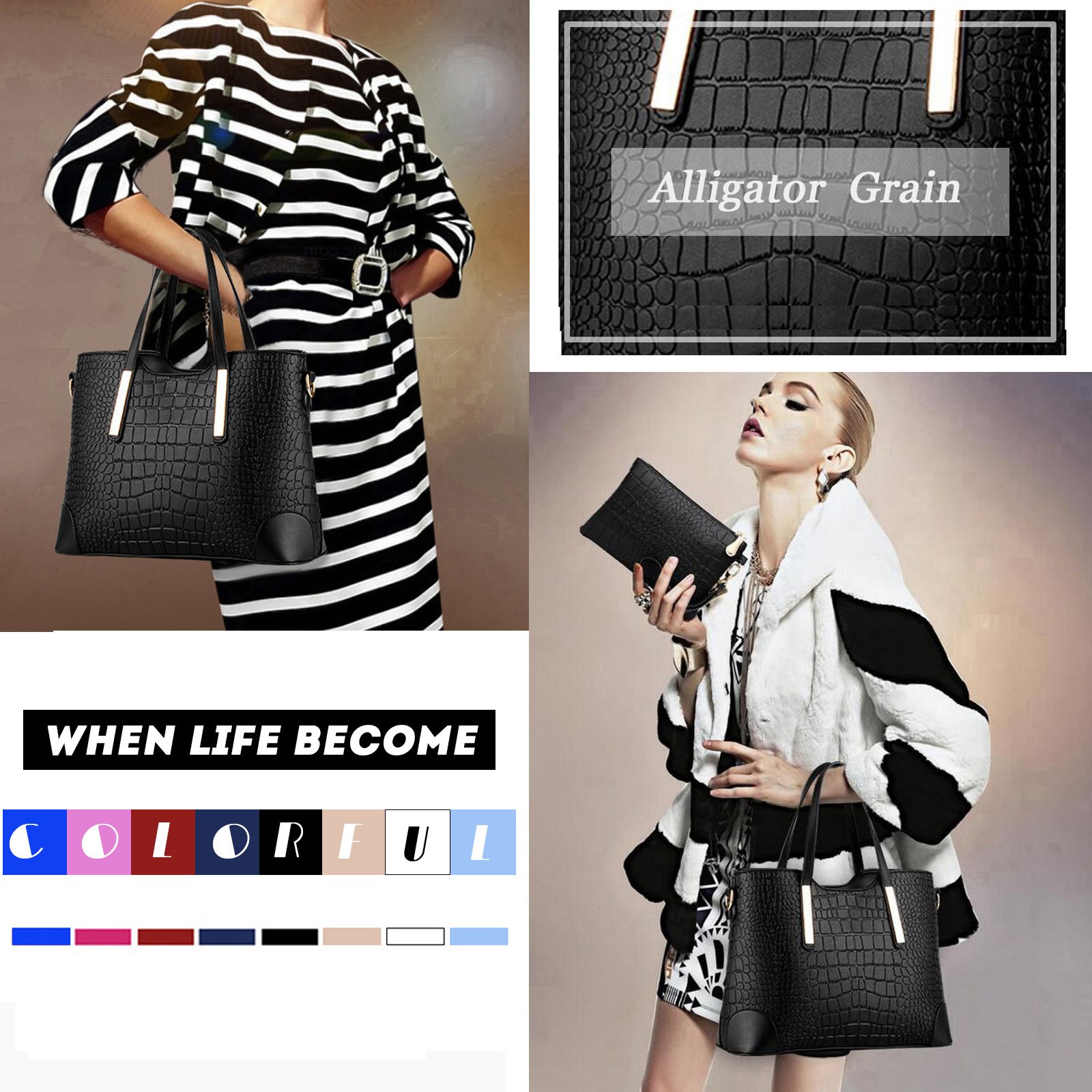 Stylish SYKT Women's Purses & Handbags - Fashionable Satchel, Shoulder Tote Bags & Wallets for Work, Travel & Everyday Use
