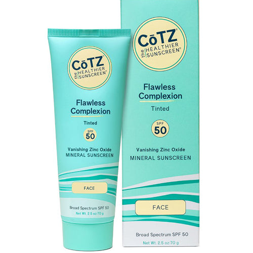 CoTZ Flawless Complexion SPF 50 Mineral Sunscreen - Oil-Free, Non-Greasy Face Sunscreen for Daily Protection | Perfect for Outdoor Activities & Beach Days