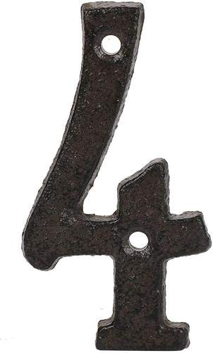 Cast Iron Black Street Numbers - 2.95 Inch House Address Plaques for Mailbox, Front Door & Outdoor Use (Set of 4)