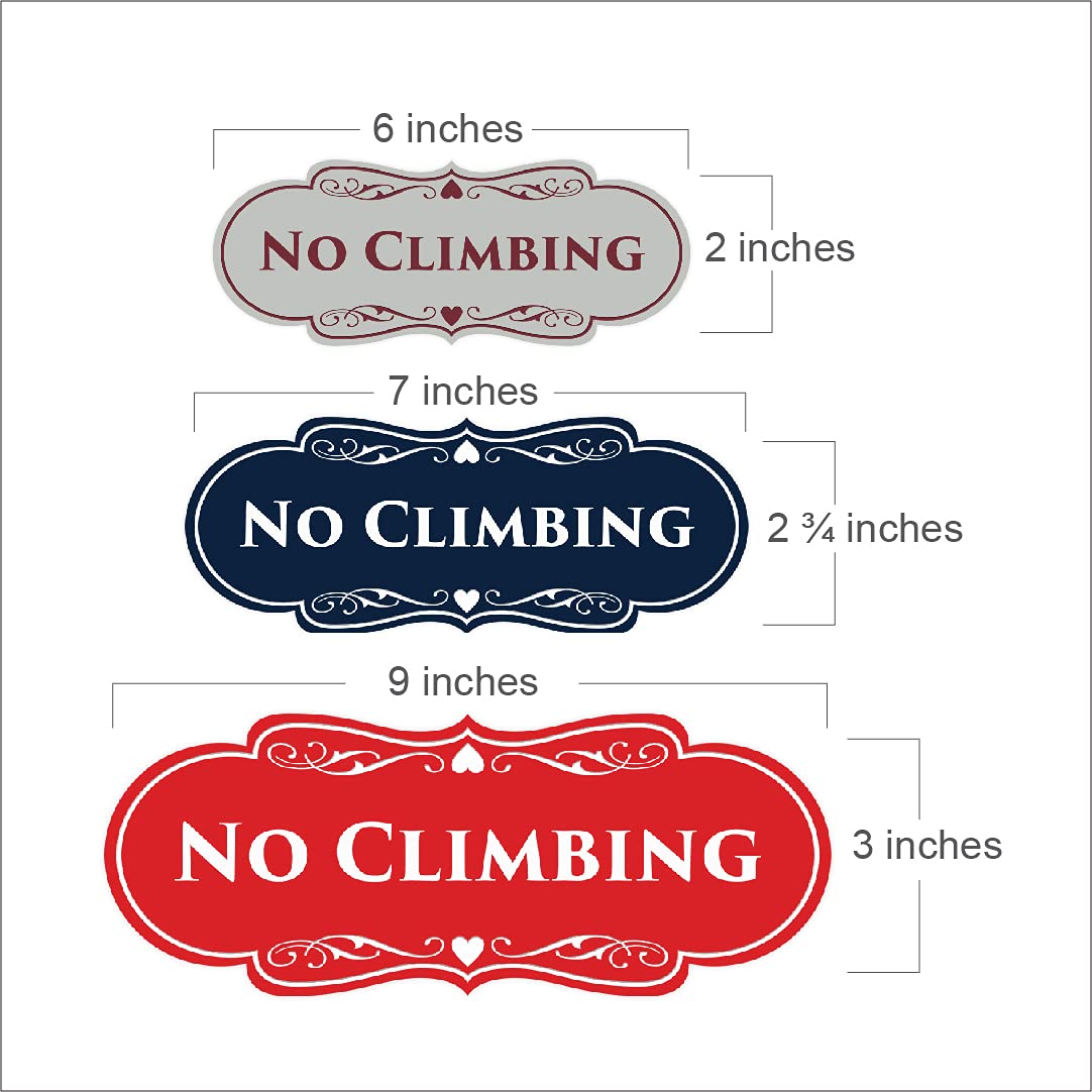ByLITA No Climbing Warning Sign (Red/Yellow) - Small Safety Sign for Kids, Pools, Playgrounds & Construction Areas