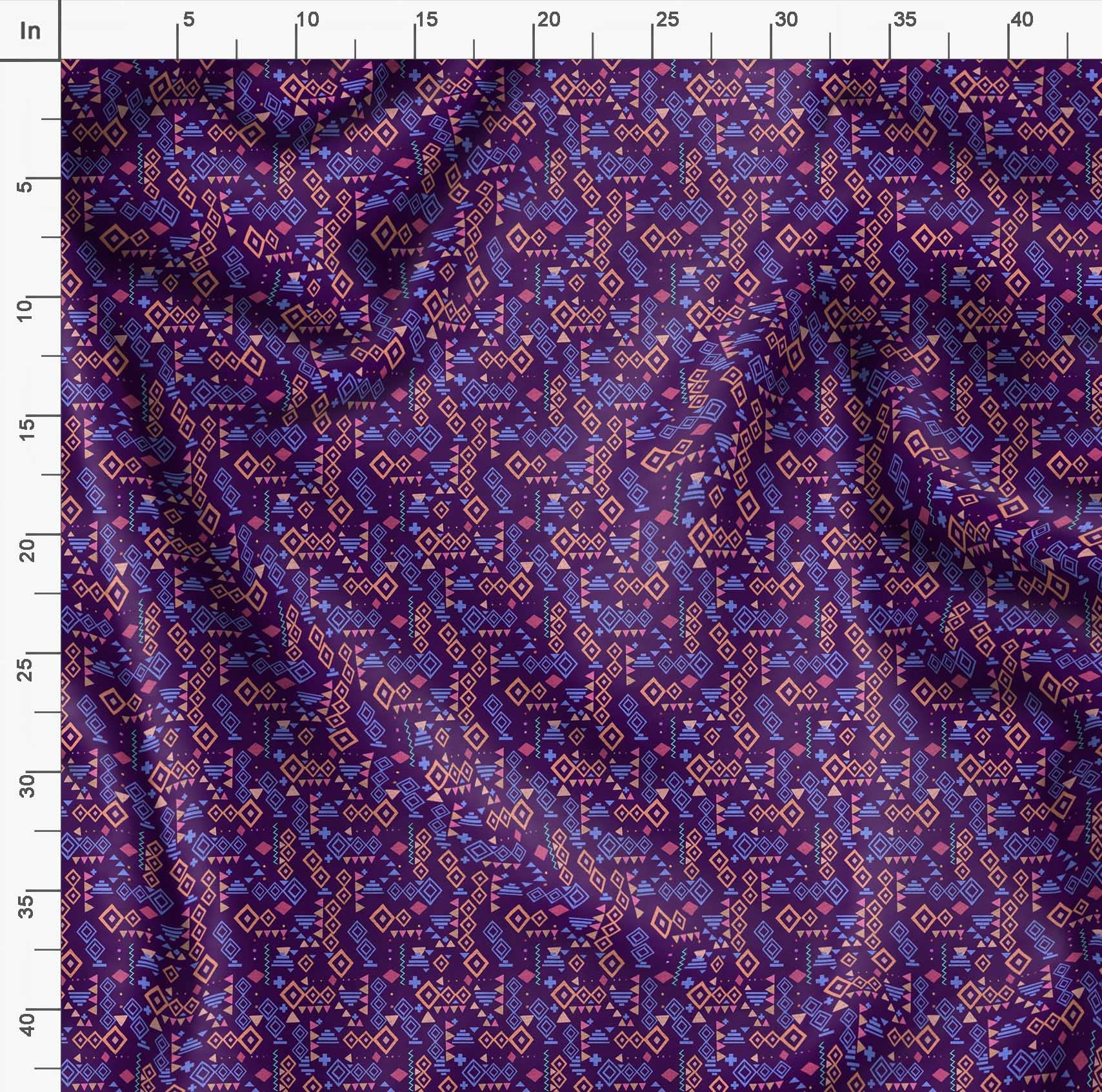 Soimoi Moss Georgette Purple Fabric by The Yard - 42 Inch Wide Diamond Geometric Print Chiffon Material for Dresses, Curtains & Home Decor | Elegant Floral Design Lightweight Drapery Fabric for Sewing, DIY Crafts & Upholstery Projects