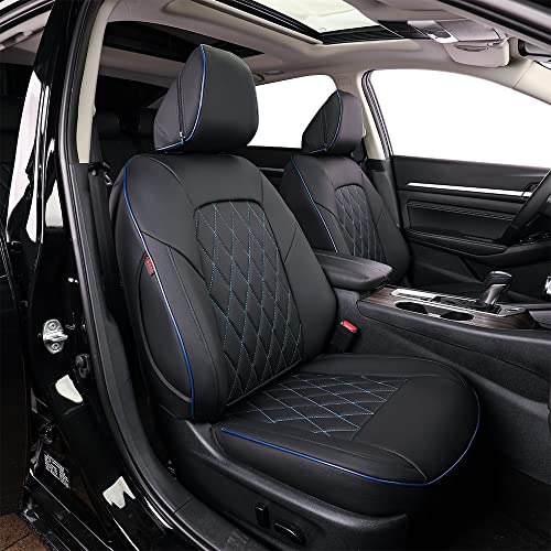 Leather (Black with Blue Piping)