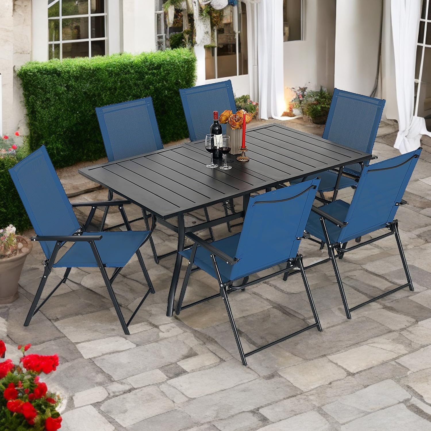 Outdoor Patio Dining Table for 6 Person, 63