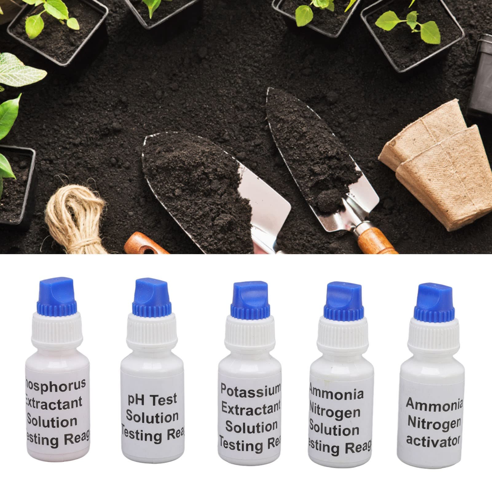 3-in-1 Soil pH Tester Kit with Nitrogen & Potassium Measurement | Digital Soil Test Kit for Agriculture, Gardening & Lawn Care | Includes Test Reagents, Tubes & Control Sheets | Perfect for Home Gardens, Farms & Plant Nurseries