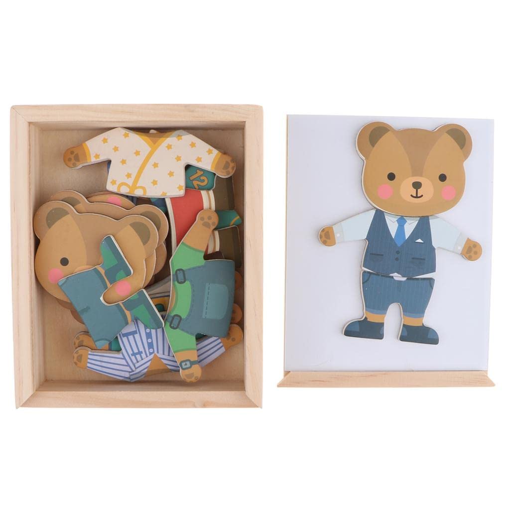 Milageto Bear Wooden Toys - Montessori Learning Game for Toddlers & Kids - Perfect for Early Childhood Education & Playtime Fun