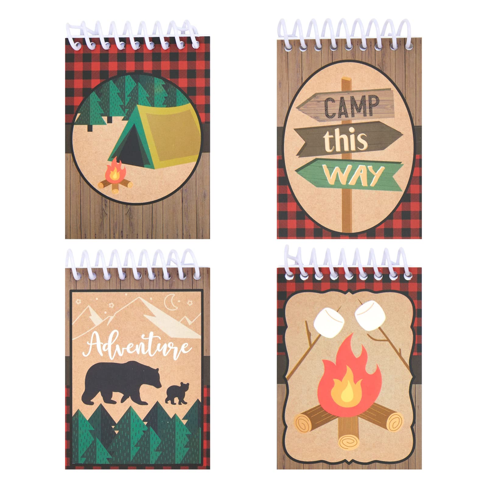 32 Pack Kids Adventure Theme Notepads - 4 Wilderness Designs (2.5