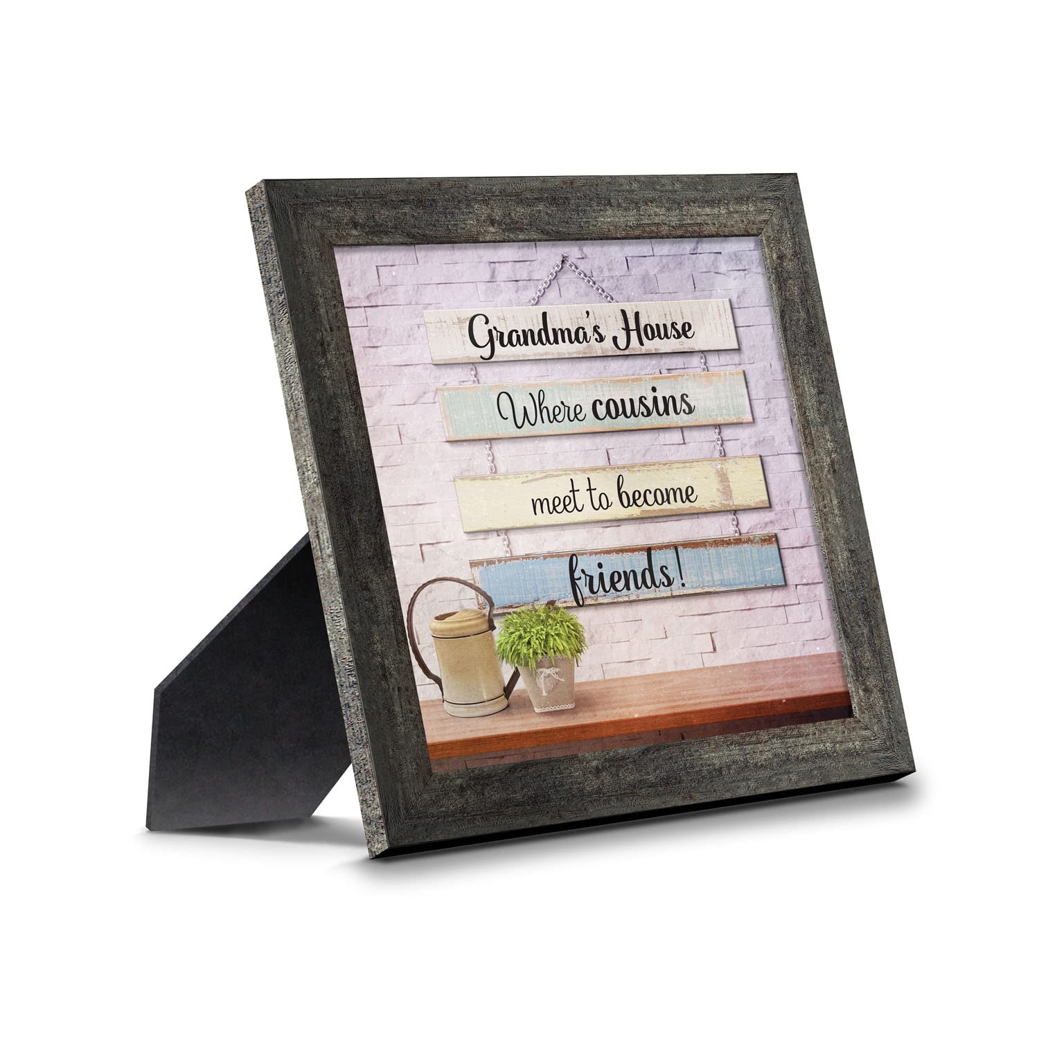 Crossroads Home Décor Grandma's House Picture Frame - 'Where Cousins Meet to Become Friends' - Perfect Gift for Cousin or Grandma (8731BW) - Ideal for Family Reunions, Living Room Displays & Heartwarming Home Décor