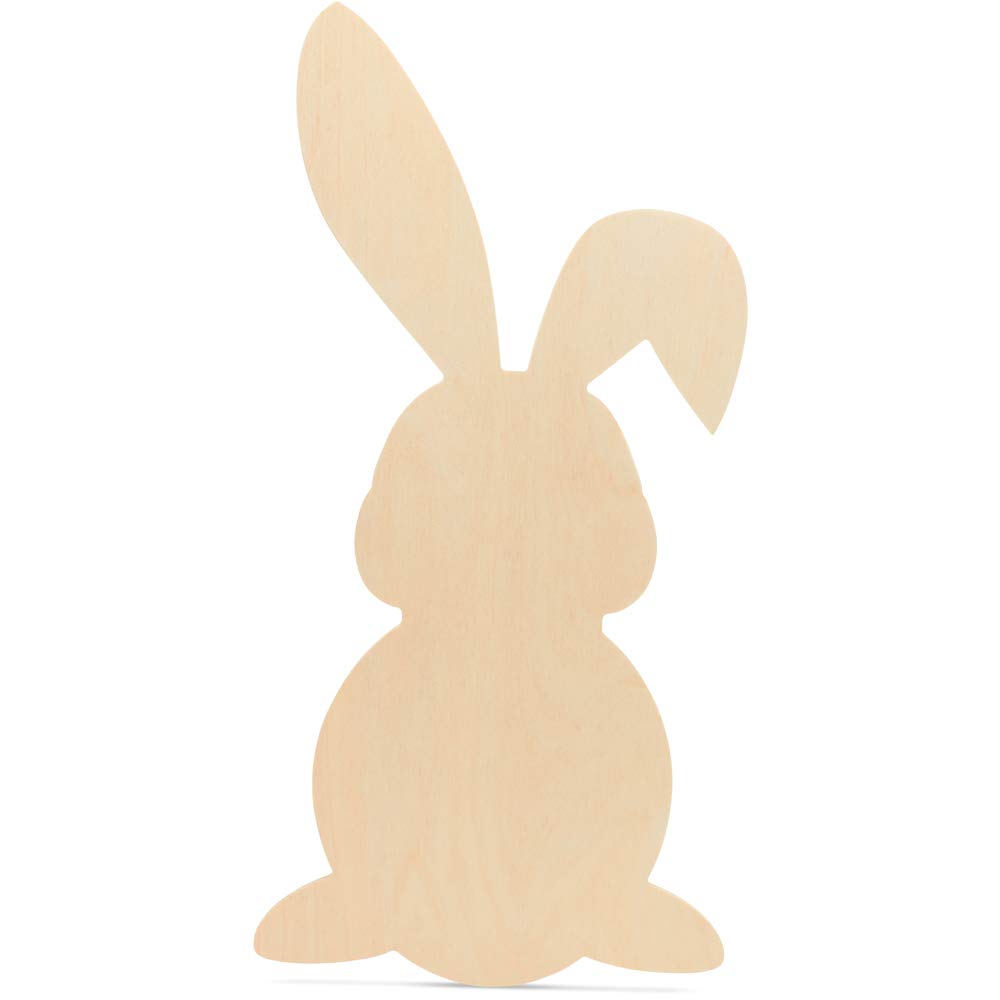Large Unfinished Wooden Bunny Cutouts - 16