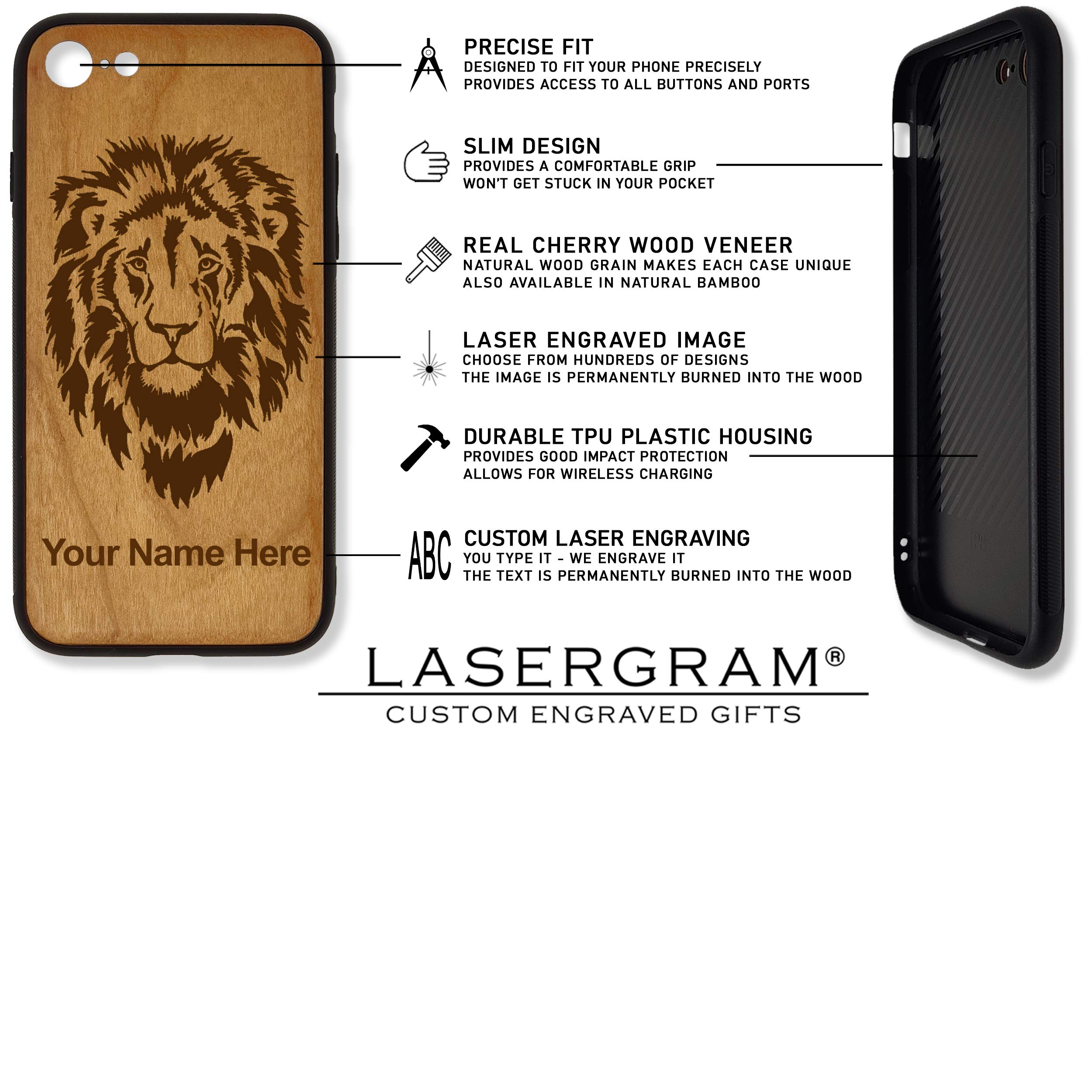 Personalized Engraved Cherry Wood Phone Case Compatible with iPhone 6 & 6s - Fireman Design, Slim Protective Cover - Perfect for Work, Gifts & Everyday Use