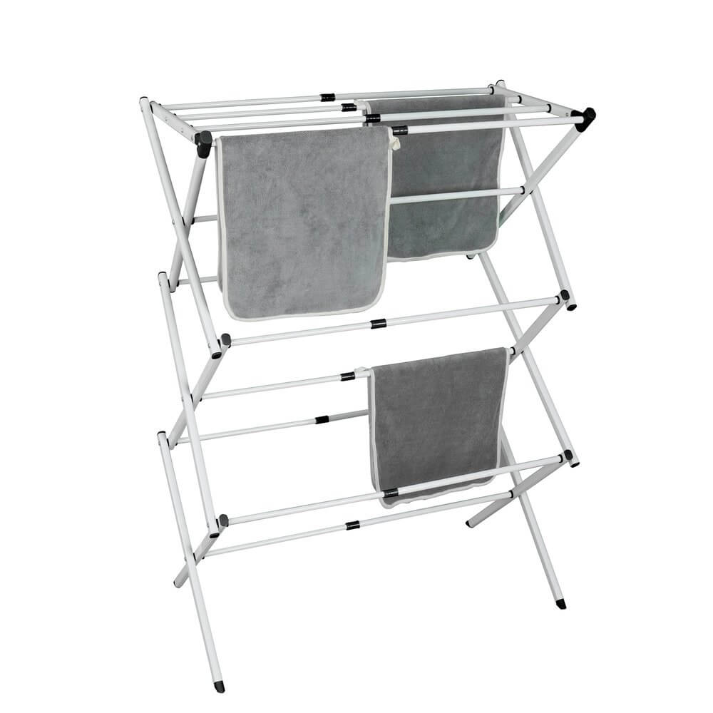 Expandable White Suite Concertina Clothes Airer - Space-Saving Laundry Drying Rack for Small Apartments & Dorm Rooms