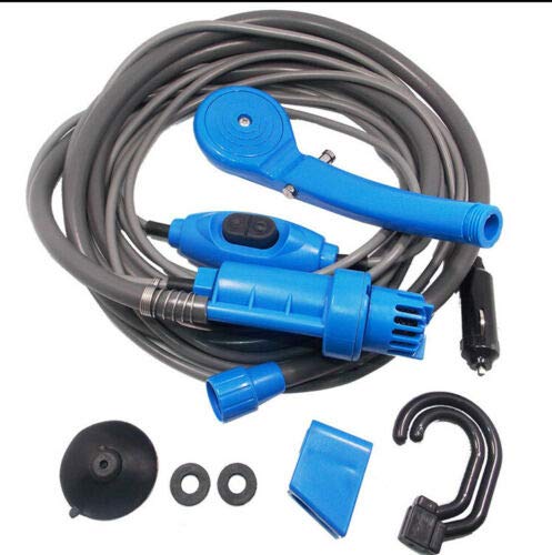 MACHSWON 12V Portable Car Shower Sprayer - Outdoor Car Wash Tool with Adjustable Water Sprinkler Head - Perfect for RV, Boat, and Pet Cleaning