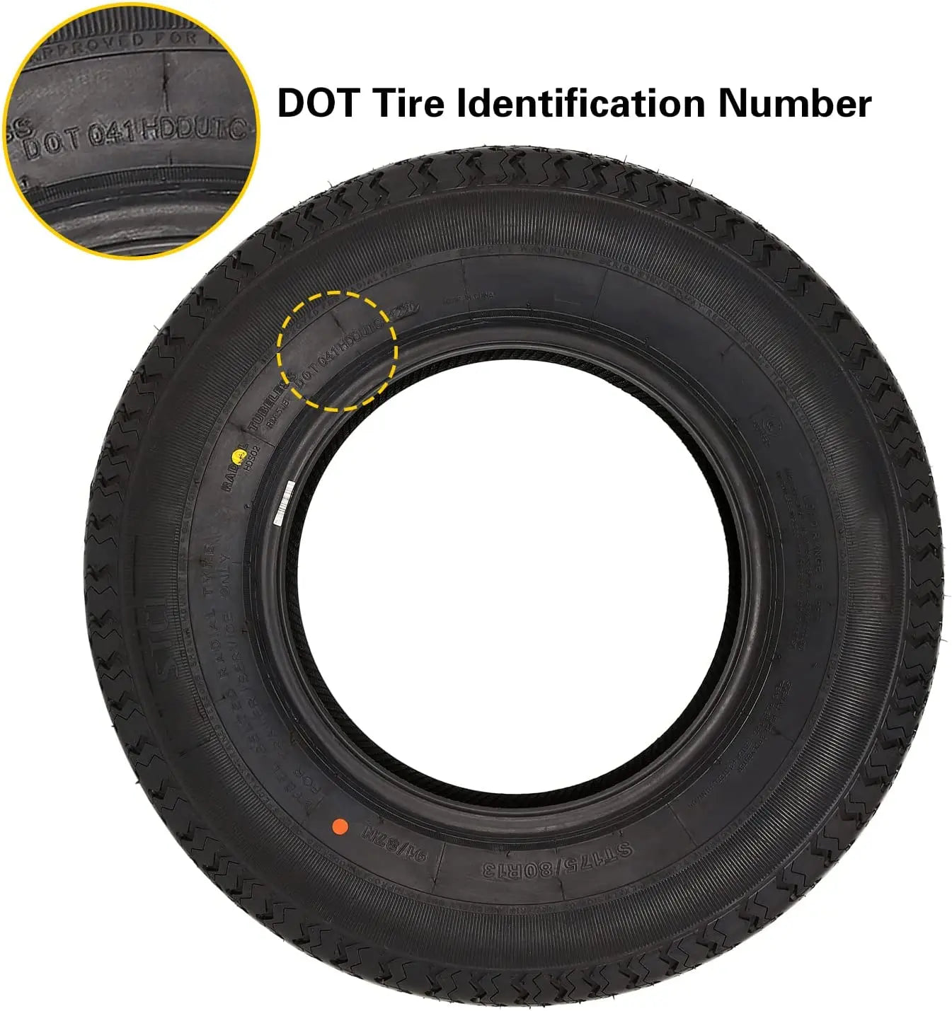 Durun ST175/80R13 Radial Trailer Tires - Set of 2 | 6 Ply Load Range C, 91N Rating | Heavy-Duty Replacement for Boat Trailers, Utility Trailers & Campers
