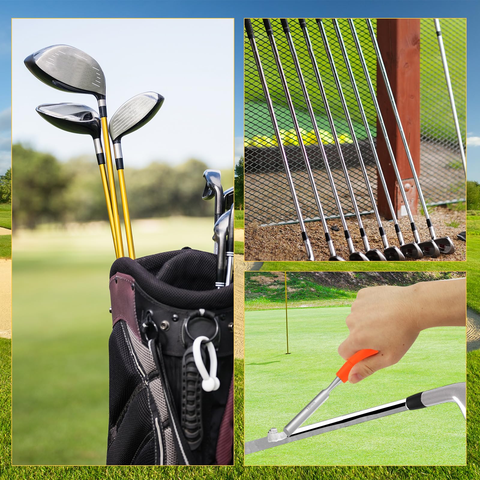 7.87 Inch Steel Alloy Golf Grip Tape Remover Tool - Efficient Golf Handle Grip Stripper for Easy Cleaning and Repairing, Perfect Golf Gift Kit for Men (Orange) - Ideal for Home Practice and Club Maintenance