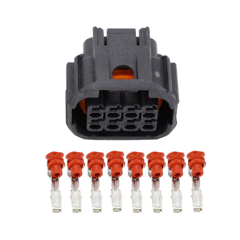 8 Pin Waterproof Connector Set with LED Headlight & Speaker Plug - Terminals 6189-7423 & 6181-6850 - Ideal for Motorcycle, ATV & Marine Electrical Wiring Upgrades
