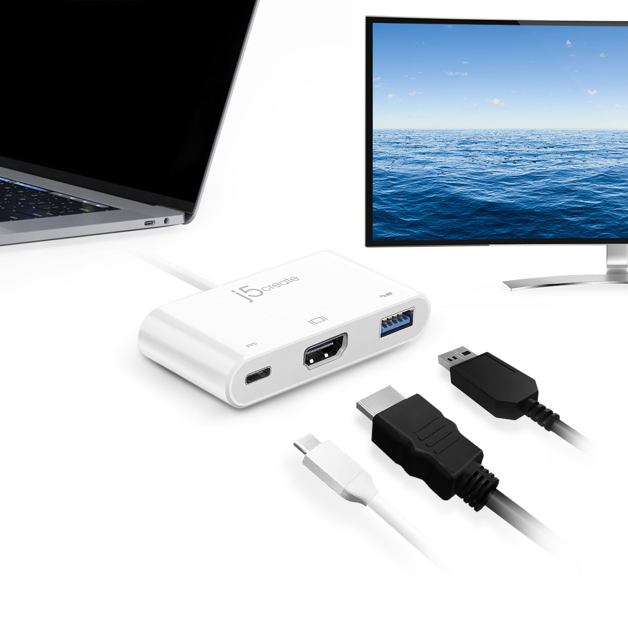 USB C to HDMI Adapter with USB 3.0 Port & 100W Power Delivery - 4K Video Output for MacBook Pro, iPad Pro, Dell XPS, Galaxy S21 - Perfect for Home Office, Online Classes & Business Presentations