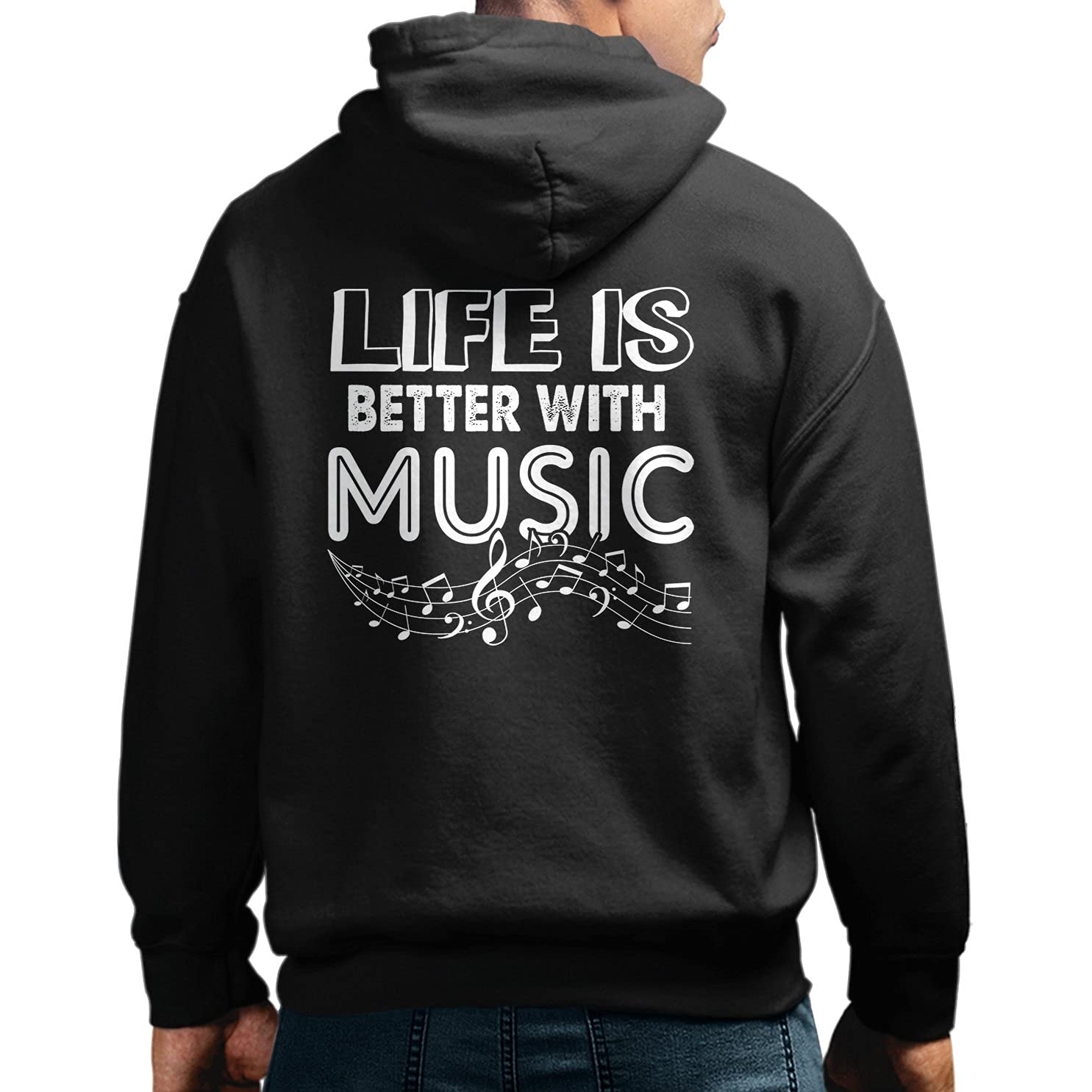 Life Is Better With Music Hooded Sweatshirt - Soft Cotton Pullover Hoodie for Music Lovers & Teachers - Perfect for Concerts, Music Classes & Casual Wear