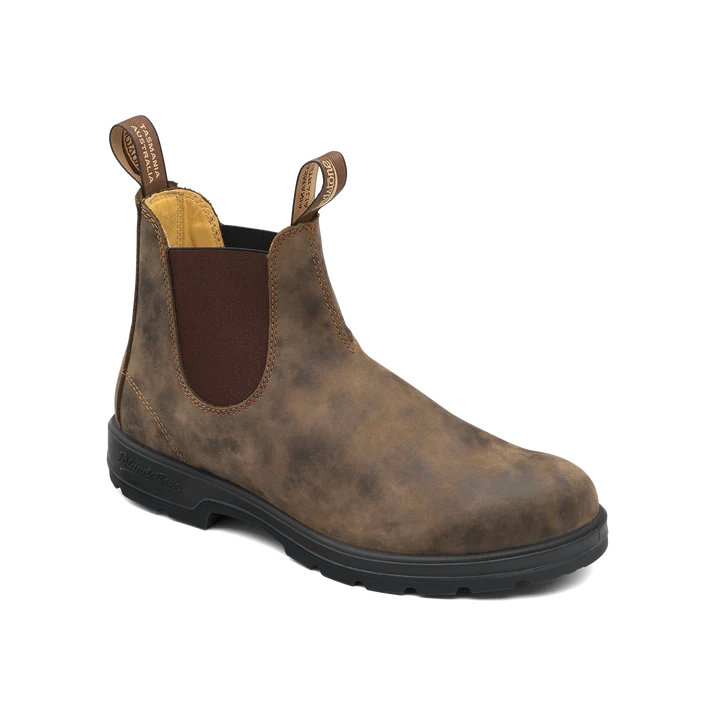 Blundstone 585 Classic Chelsea Boots - Rustic Brown Leather Ankle Boots for Men & Women | Comfortable & Durable for Work, Outdoor & Casual Wear