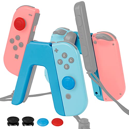 HIGOPLAY V-Shaped Comfort Grip Handle Bracket for Nintendo Switch Joycon Controller - Portable Gradient Support Holder - Light Blue - Perfect for Gaming, Travel & Long Play Sessions