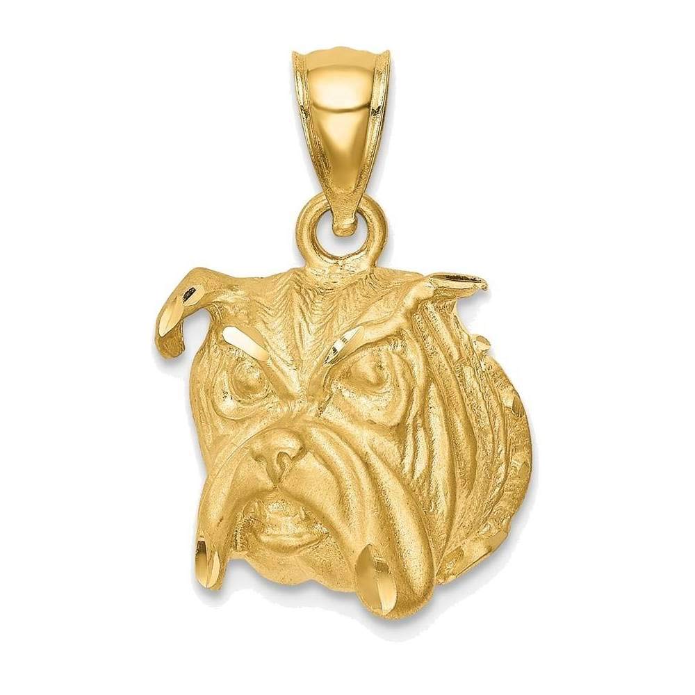 14K Yellow Gold Shiny-Cut Dog Face Pendant Necklace - Elegant Pet Lover Jewelry Gift for Women & Men - Perfect for Birthdays, Anniversaries & Everyday Wear