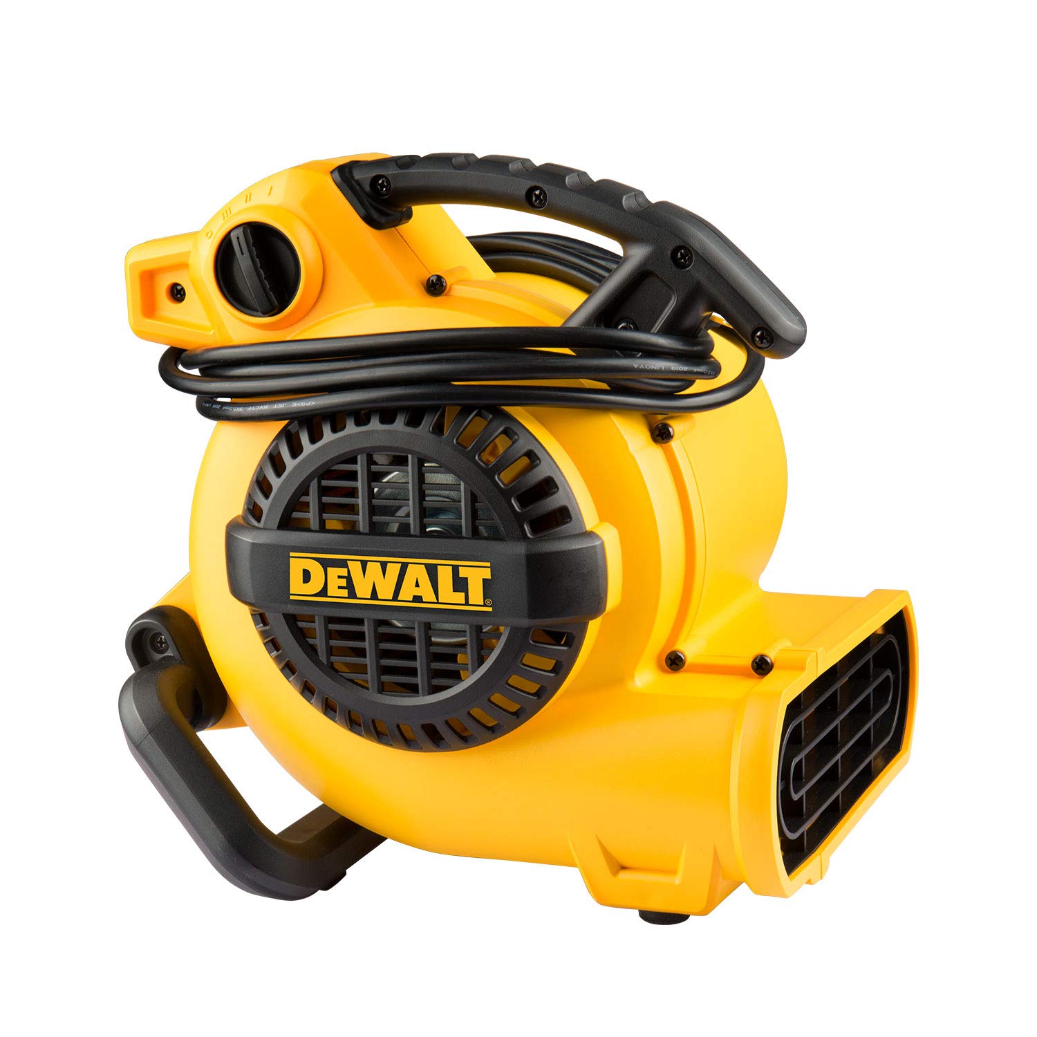 DEWALT 276W 3-Speed Portable Air Mover & Utility Blower Fan - 1/5 HP 600 CFM Floor Dryer for Carpet, Home & Commercial Use | Fast Drying for Water Damage, Janitorial Cleaning & Construction Sites (Model DXAM-2260)
