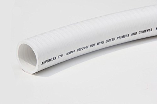 Sealproof 2-Inch Flexible PVC Pipe - 25 FT White Schedule 40 Pool & Spa Hose | Durable USA-Made PVC Tubing for Water Filtration, Hot Tubs & Plumbing Systems