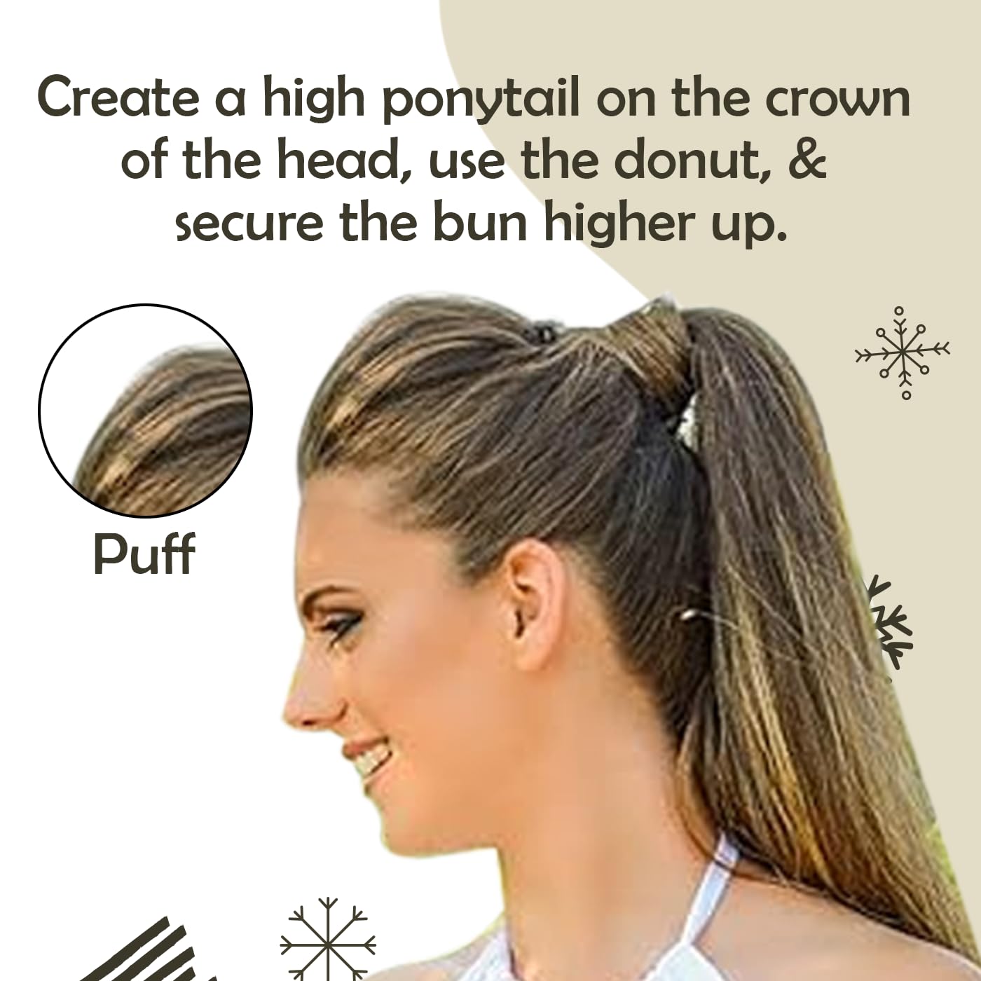KYNA Set of 2 Donut Bun Maker with Comb - Hair Puff Maker & Bump It Up Comb - Hair Styling Accessories for Women & Girls - Perfect for Updos, Ponytails & Special Occasions