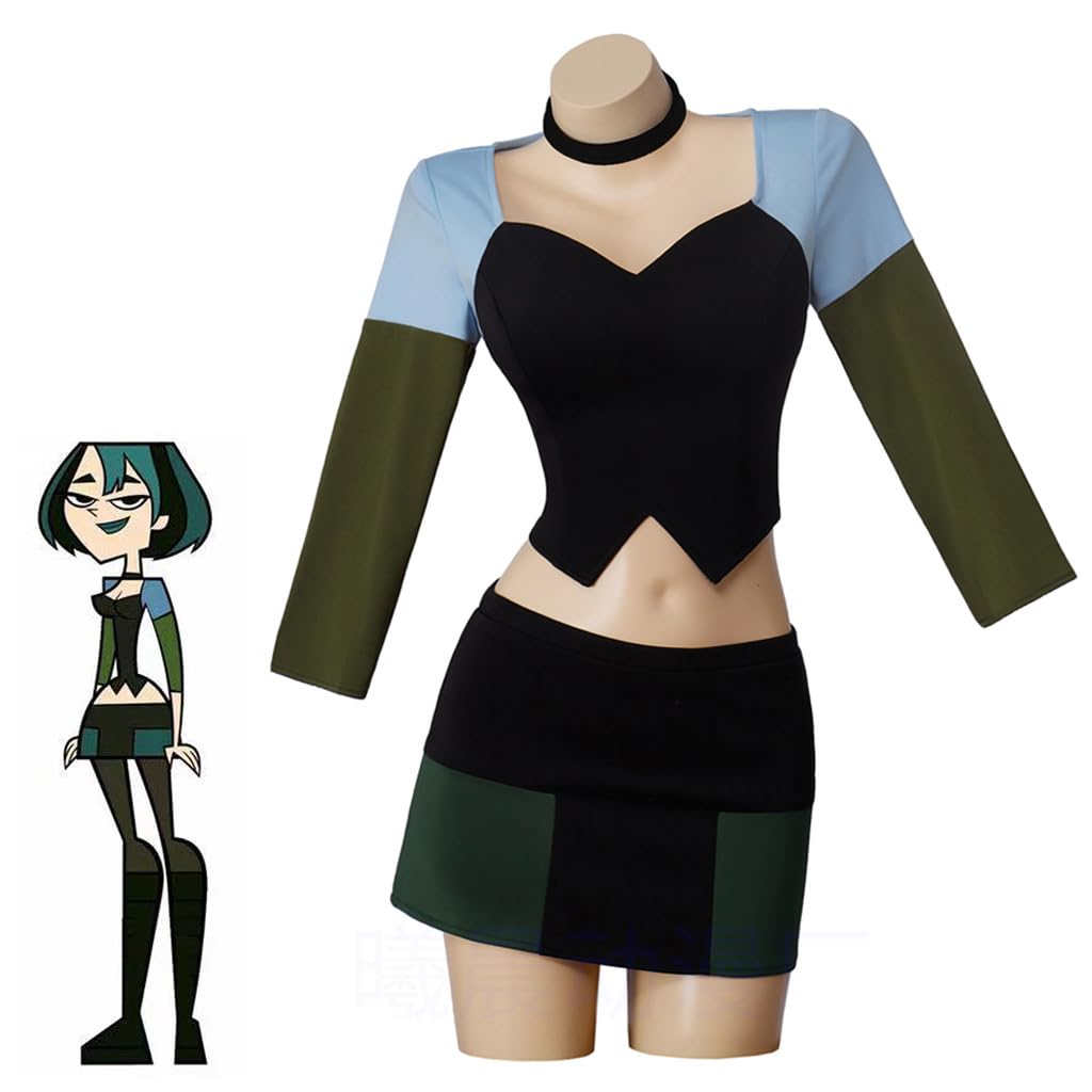 RocailleCos Total Drama Island Gwen Cosplay Costume Set - Women's Anime Character Outfit with Crop Top & Mini Skirt | Perfect for Halloween, Comic Con & Cosplay Events