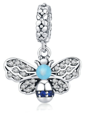 Bee Silver Charm for Bracelets - Dainty Honeybee Pendant for Jewelry Making, DIY Bracelets & Necklaces - Perfect for Nature Lovers, Beekeepers & Gift Giving