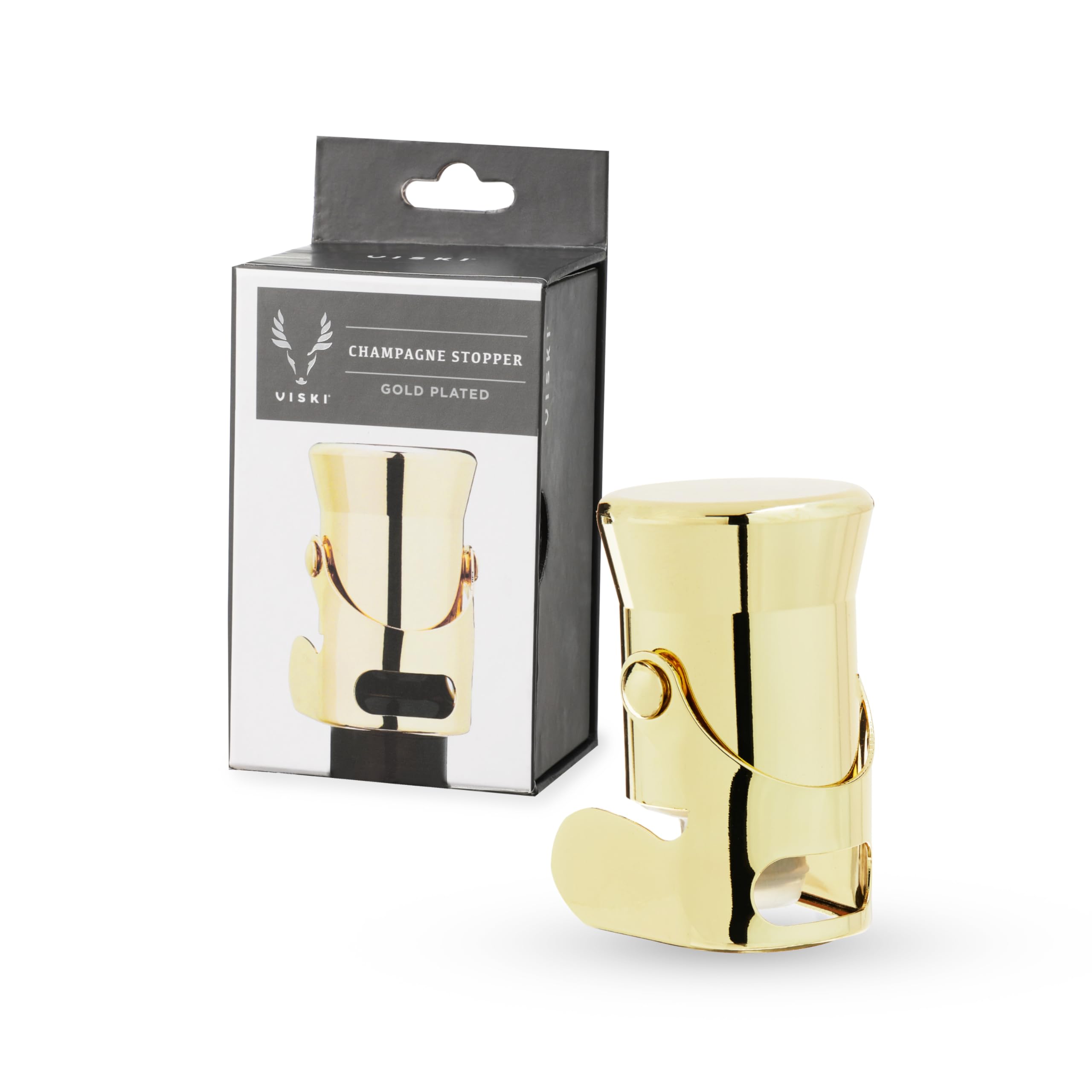 Premium Heavyweight Champagne Stopper - Stainless Steel & Silicone Wine Saver for Sparkling Wine Preservation - Elegant Gold Champagne Sealer & Gift Set (1-Pack) - Perfect for Parties, Weddings & Home Entertaining