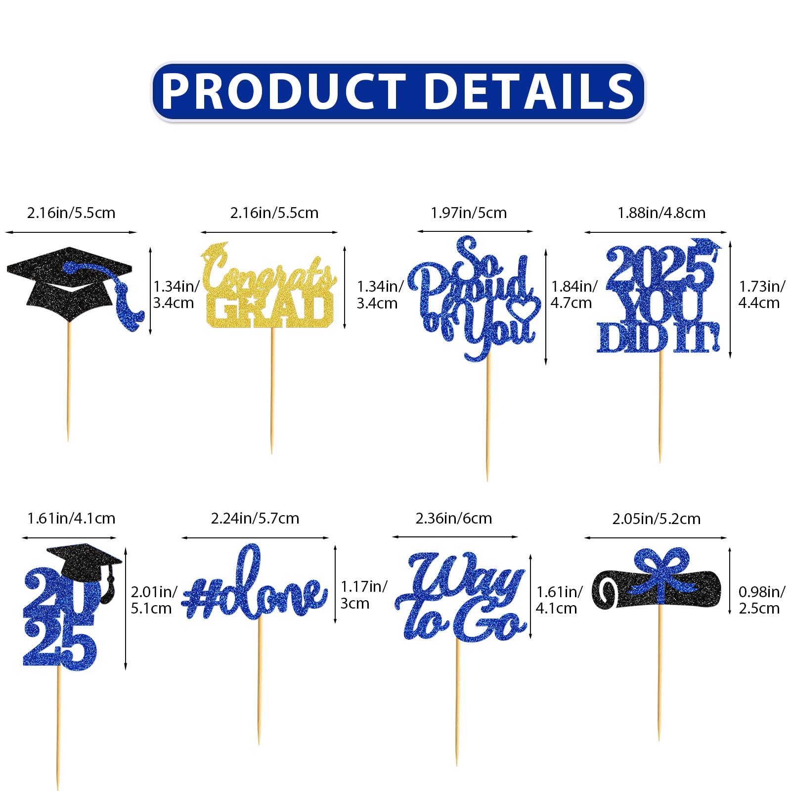 40Pcs Graduation Cupcake Toppers 2025 - Class of 2025 Lawyer Theme - Gold & Black Graduation Party Decorations - Perfect for Graduation Cakes, Desserts, and Celebration Parties