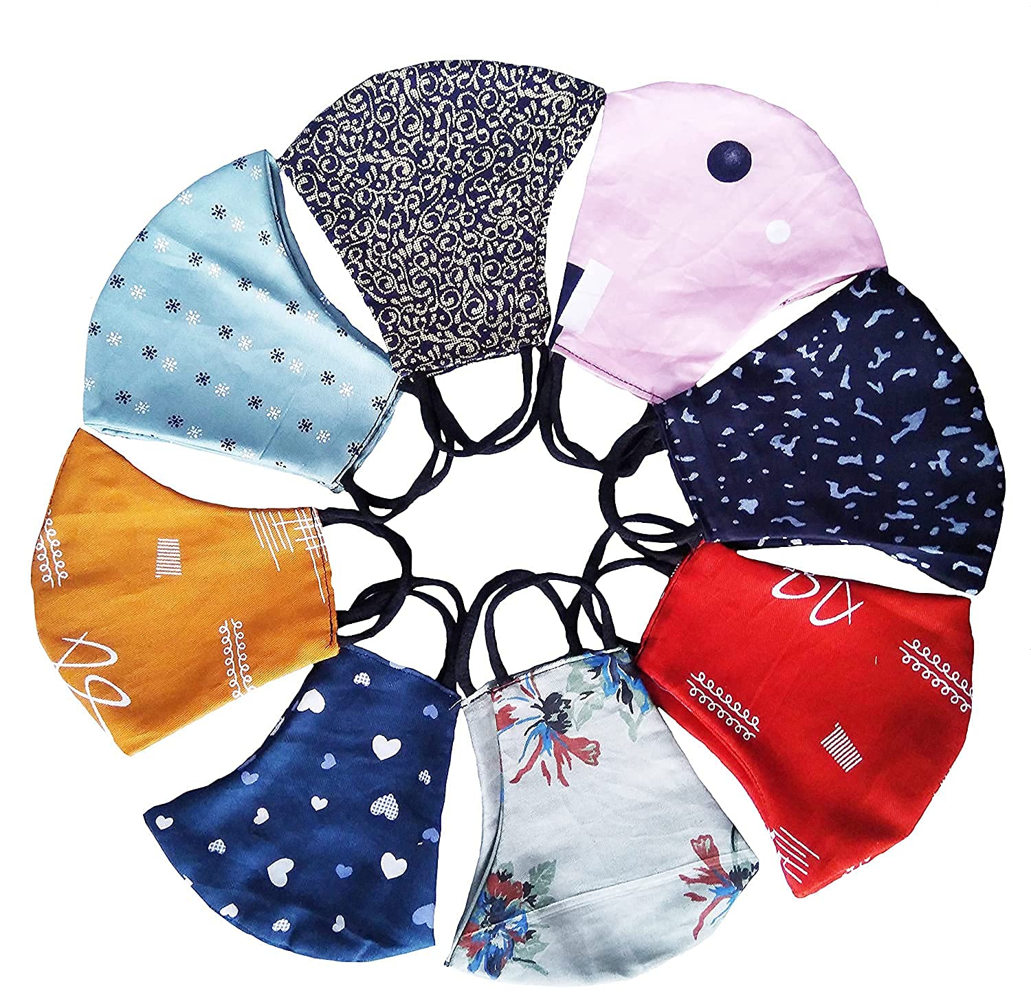 Prayosha Washable & Reusable Cotton Face Mask - Breathable Unisex for Adults & Kids 10+ - Perfect for School, Travel & Daily Protection