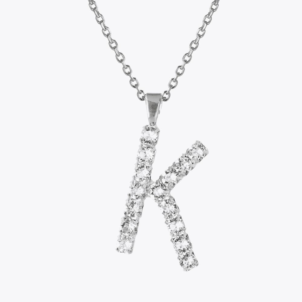Crystal Letter K Necklace - Personalized Initial Jewelry for Women, Gifts for Her | Perfect for Birthdays, Anniversaries & Everyday Elegance