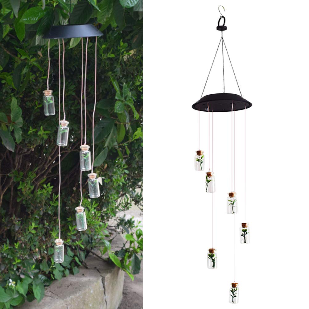 Solar Powered Wind Chime Lights - Outdoor Hanging Solar Lamp with Wind Chimes for Garden, Patio, Yard Decor - Weatherproof Landscape Lighting for Nighttime Ambience